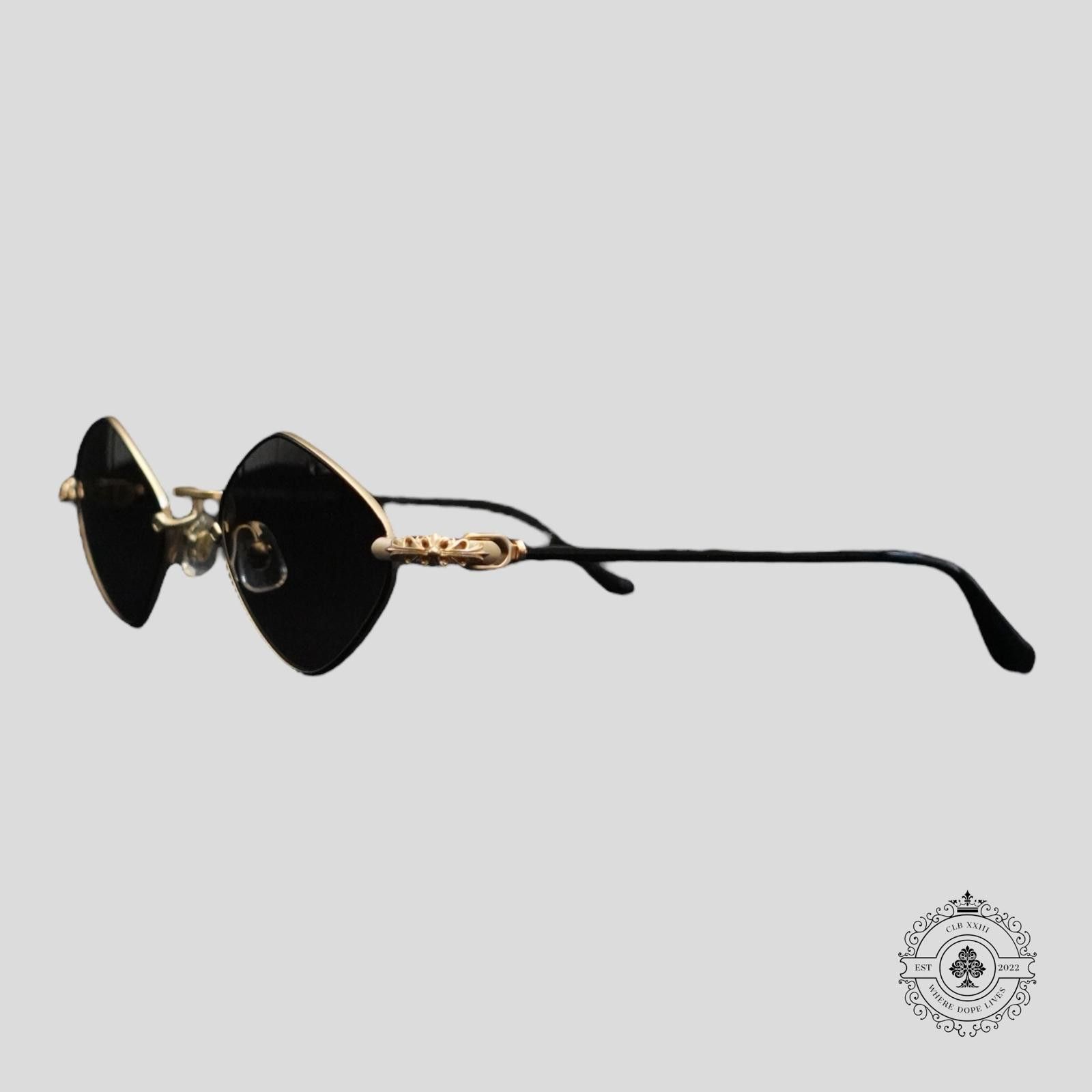 Chrome Hearts Chrome Hearts Diamond Dog Sunglasses in Black/Gold Size ONE SIZE - 1 Thumbnail