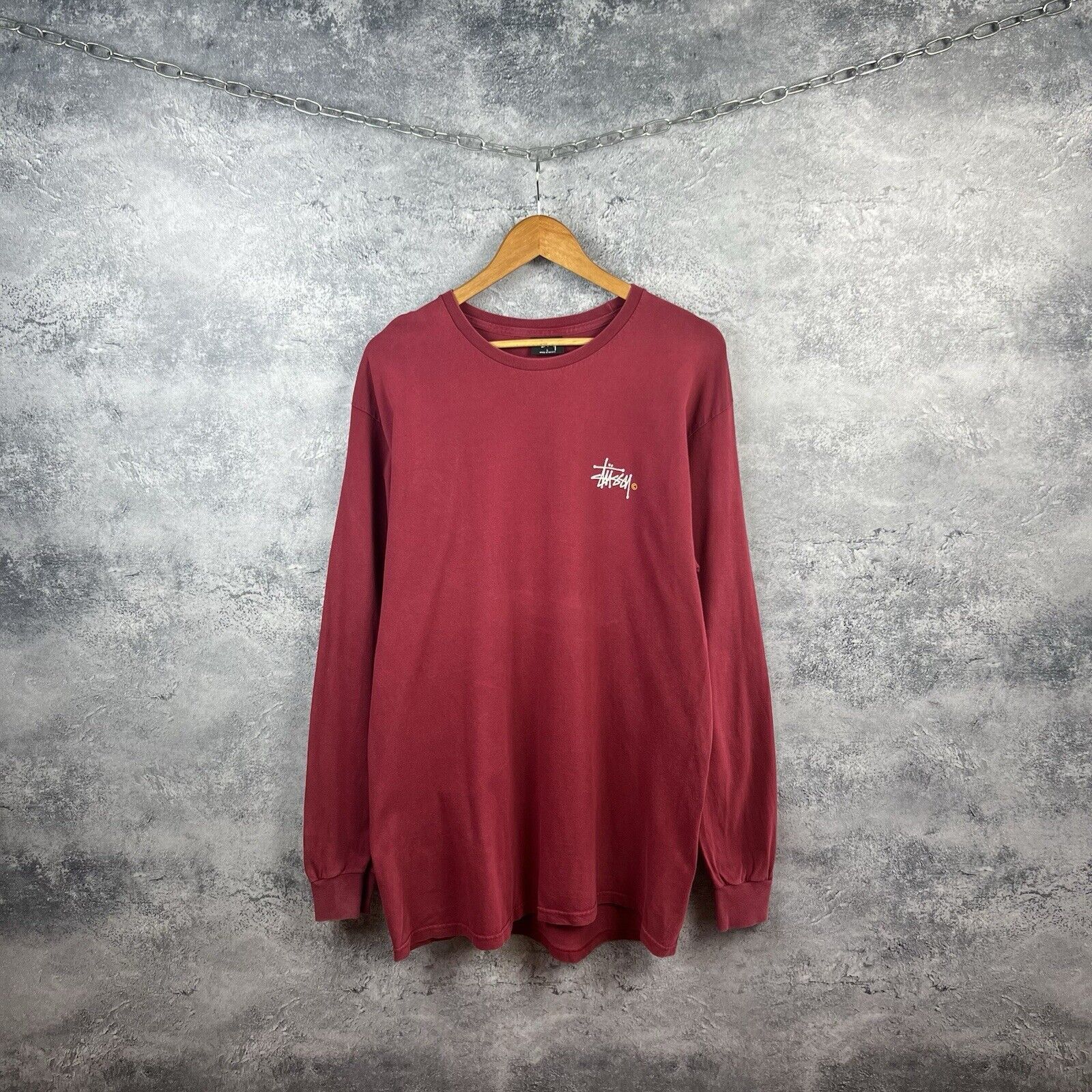 Stussy Stussy Longsleeve Men's Size L Red Cotton Big Logo Size US L / EU 52-54 / 3 - 1 Thumbnail