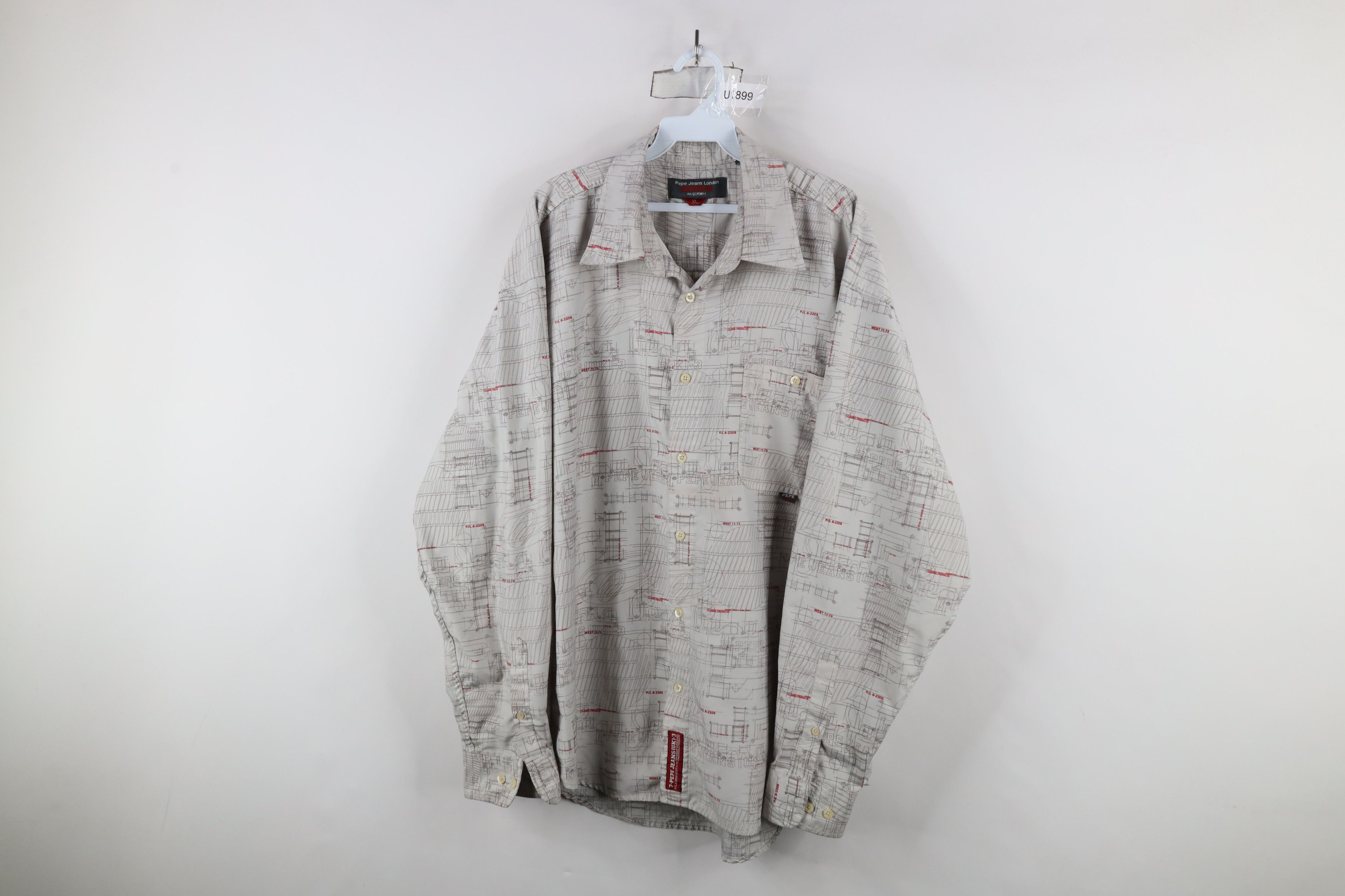 Vintage Vintage 90s Y2K Pepe Jeans Over Print Collared Button Shirt Size US XL / EU 56 / 4 - 1 Thumbnail