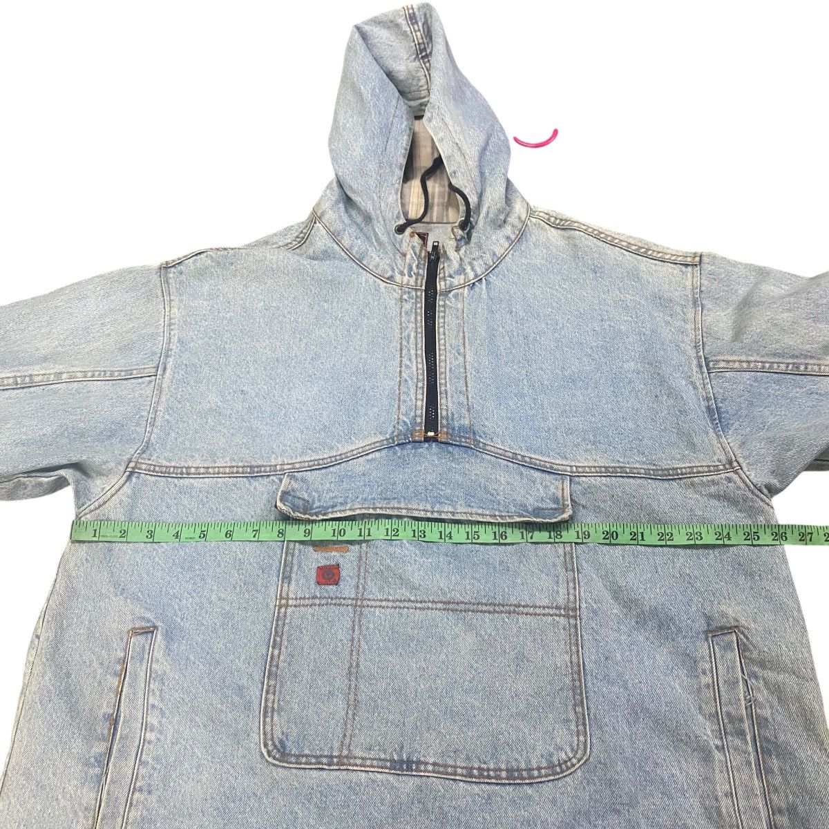 Gotcha × Vintage Vintage 90s Gotcha Denim Anorak Hoodie Half Zip Sweatshirt Size US L / EU 52-54 / 3 - 14 Thumbnail