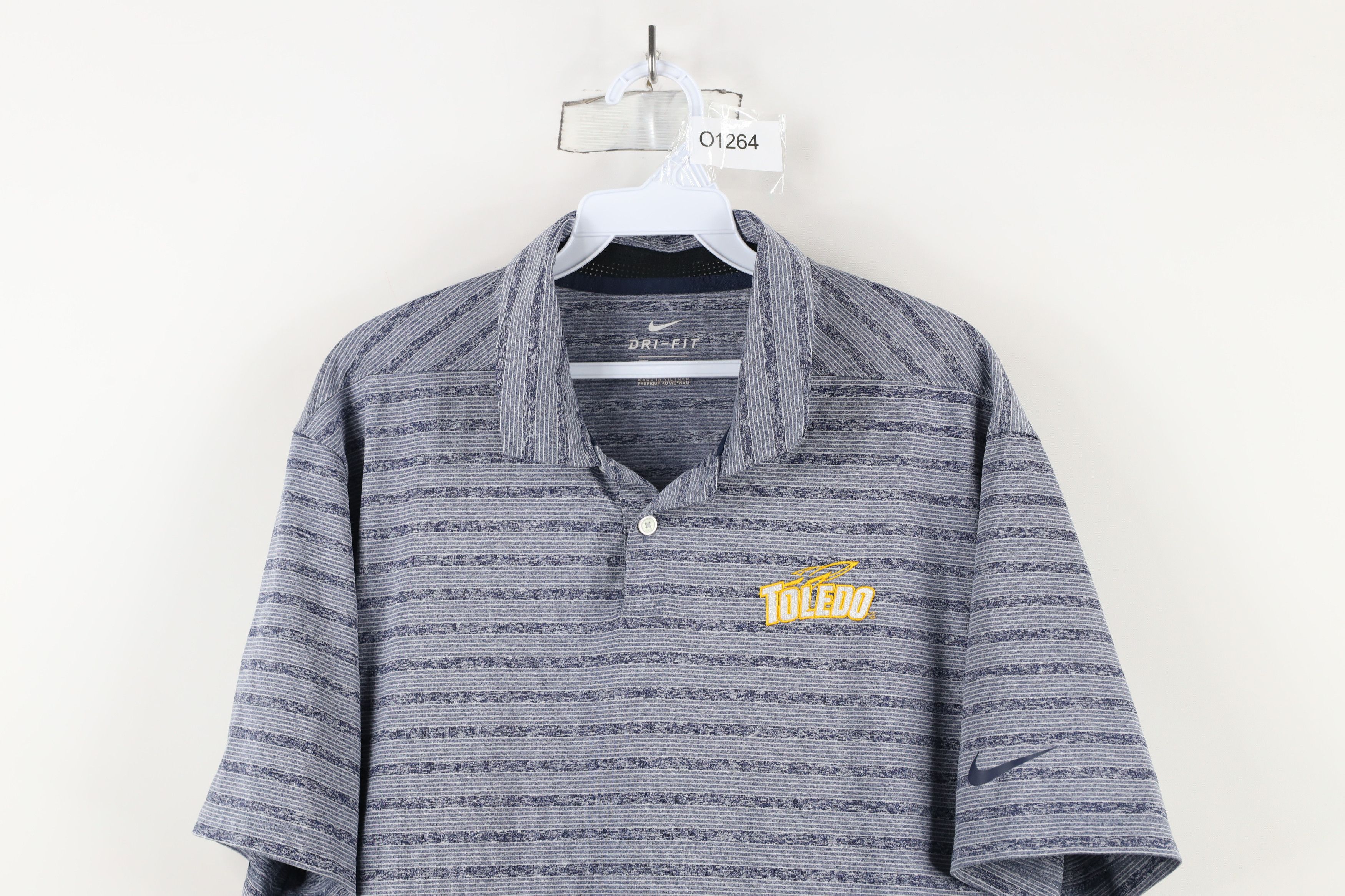 Nike × Vintage Nike University of Toledo Football Golf Polo Shirt Blue Size US L / EU 52-54 / 3 - 2 Thumbnail