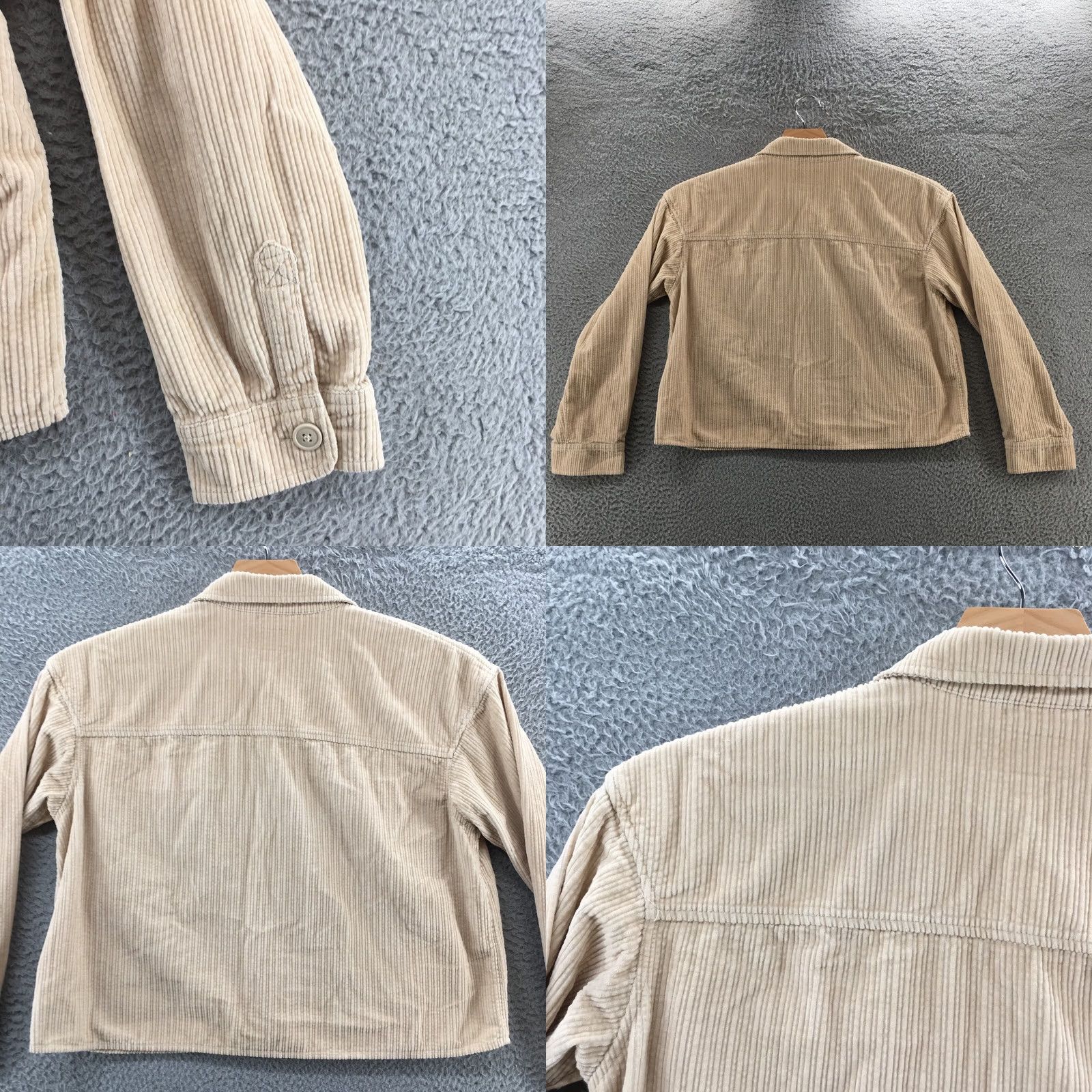 American Eagle Outfitters American Eagle Outfitters Cropped Corduroy Jacket Womens M Beige Collared Button Front Size M / US 6-8 / IT 42-44 - 8 Thumbnail