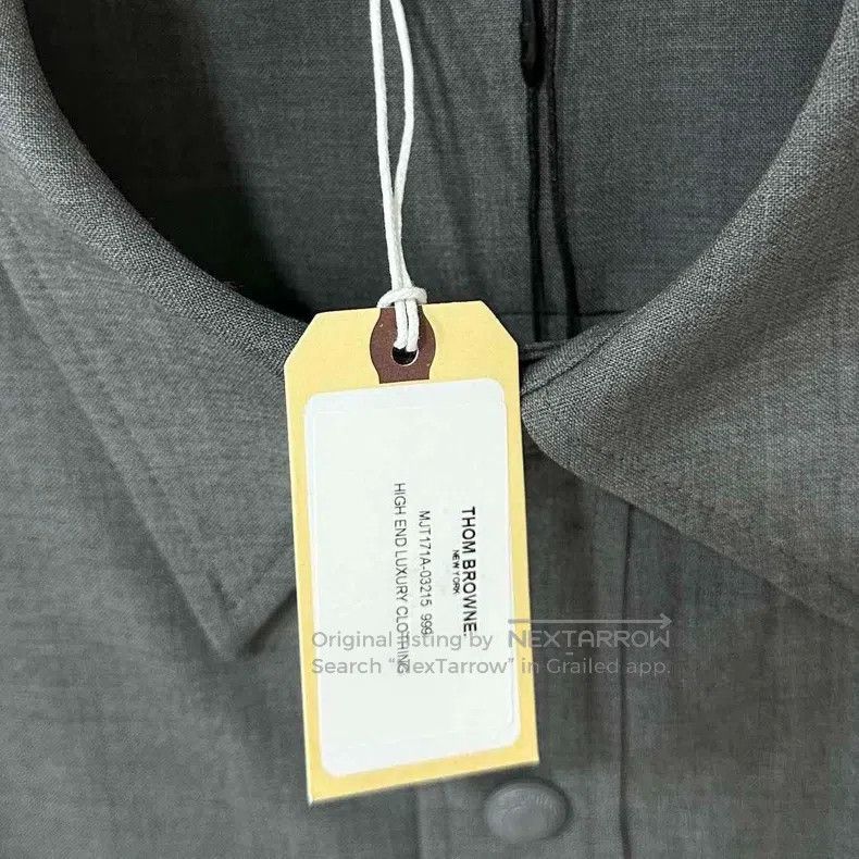 Thom Browne Thom Browne Striped Wool Shirt Jacket Grey Size US L / EU 52-54 / 3 - 7 Thumbnail