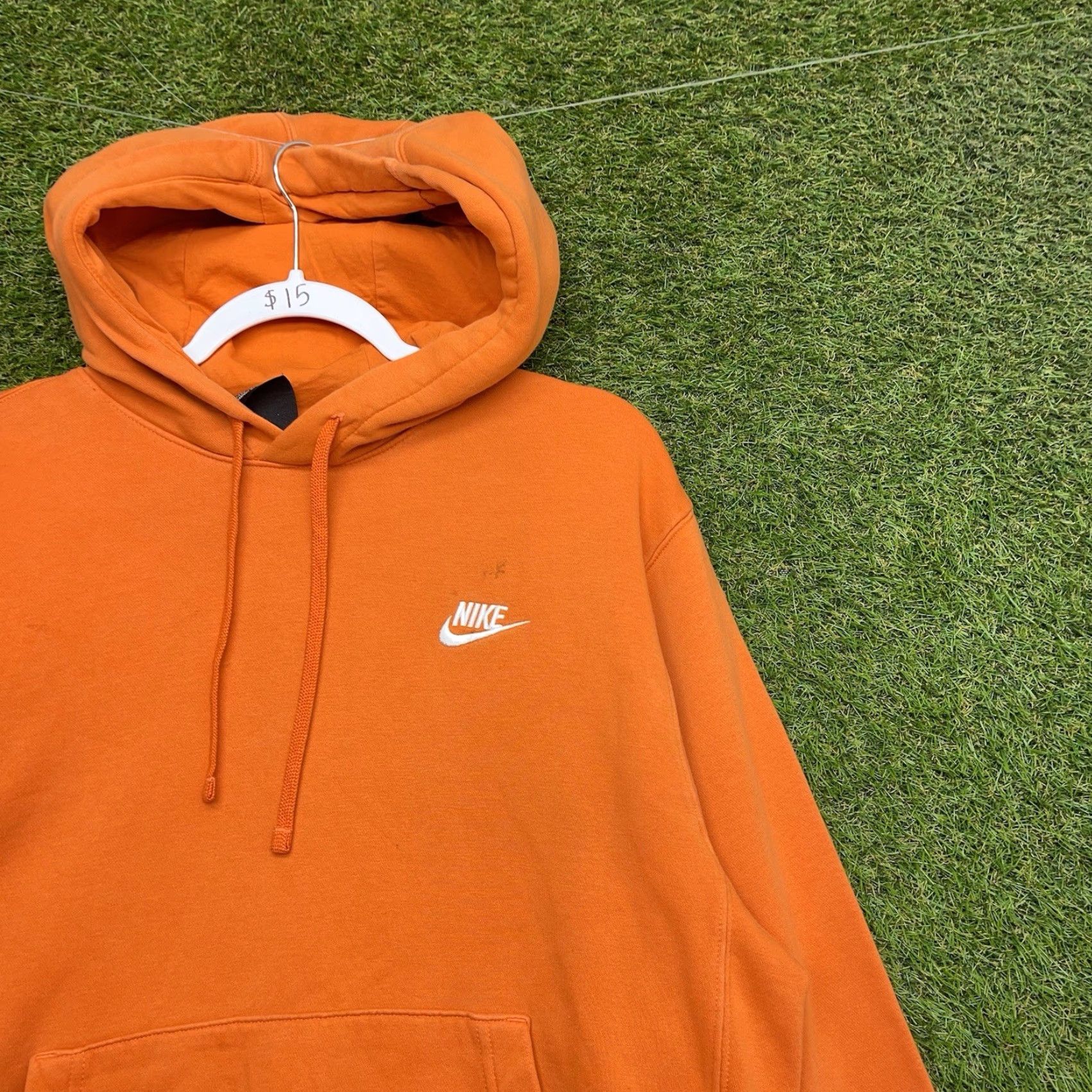 Nike Nike Hoodie Pullover Fleece Mens Medium Orange Athleisure Casual Comfort Club Size US M / EU 48-50 / 2 - 2 Thumbnail