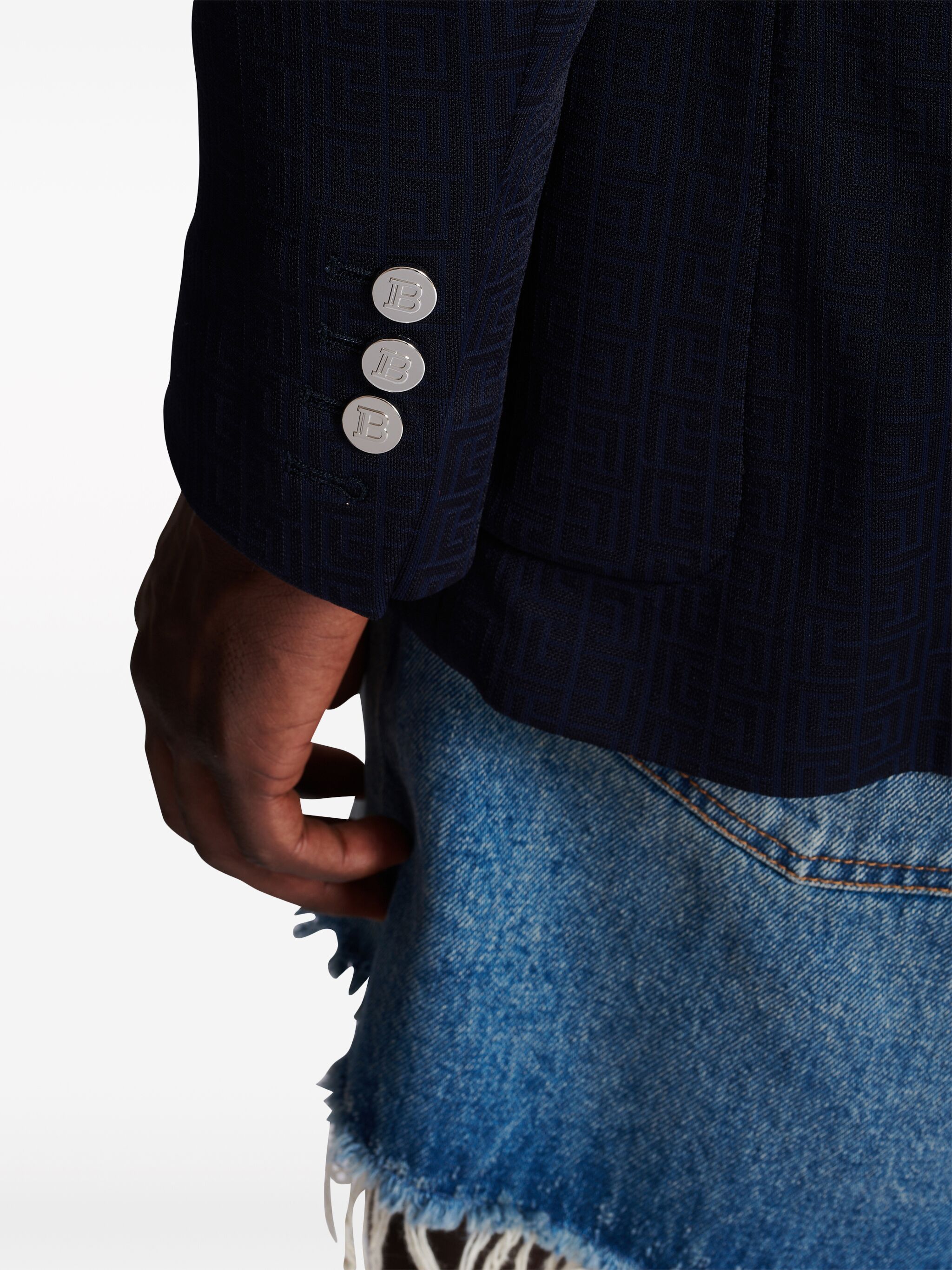 Balmain o1s1wg110125 Double-breasted Blazer in Blue Size US L / EU 52-54 / 3 - 7 Thumbnail