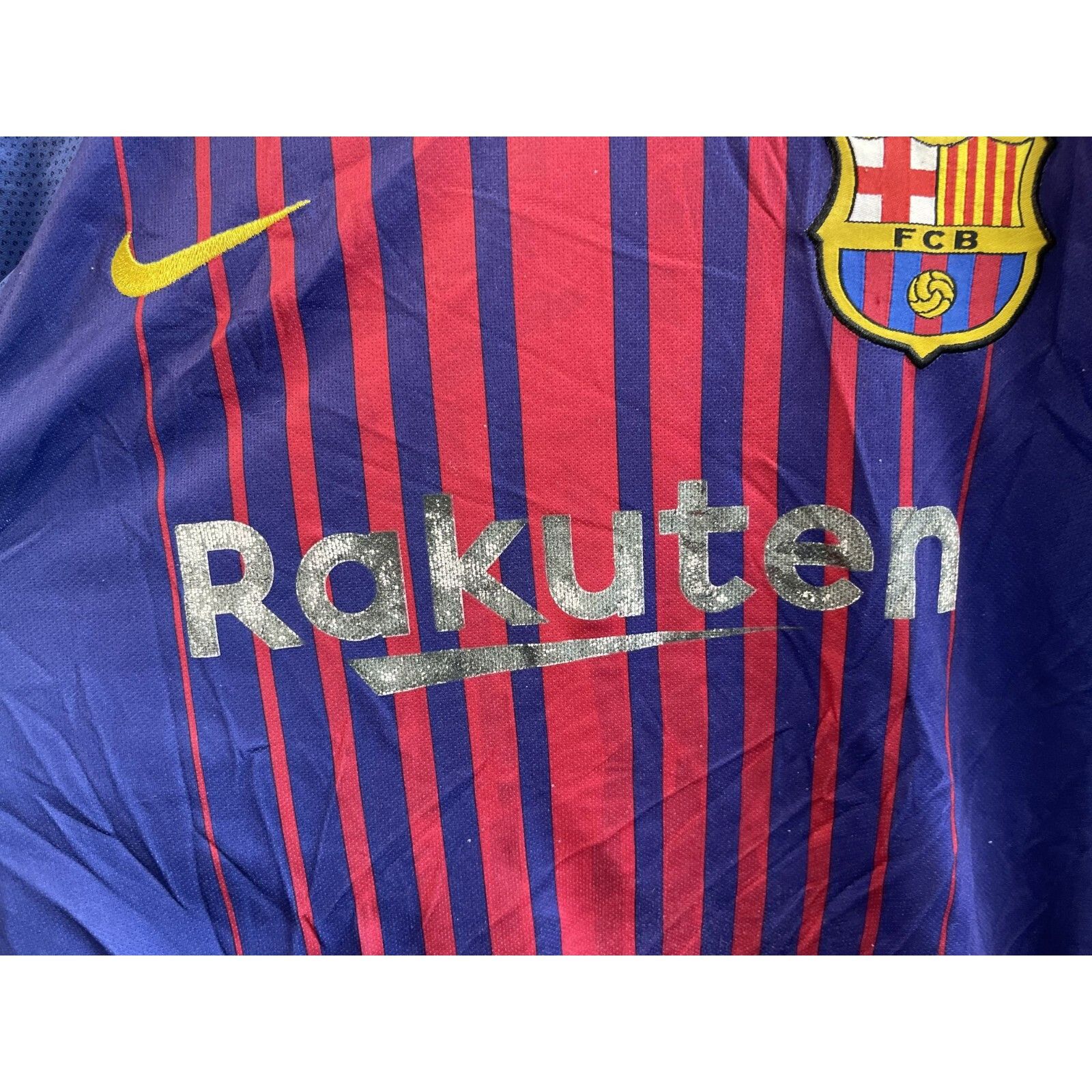 Nike VTG 90S Y2K RARE NIKE FC BARCELONA RAKUTEN UNICEF SOCCER JER Size ONE SIZE - 7 Thumbnail