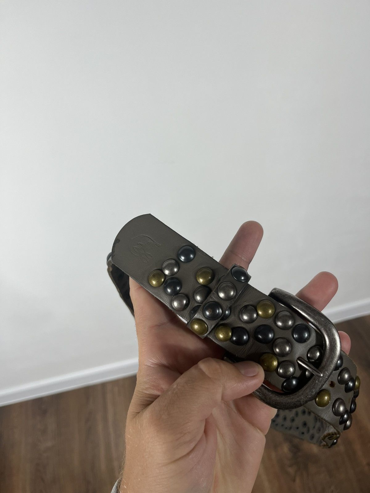 Other Avant-Garde Studded Leather Belt with Multicolor Rivets Size ONE SIZE - 9 Thumbnail