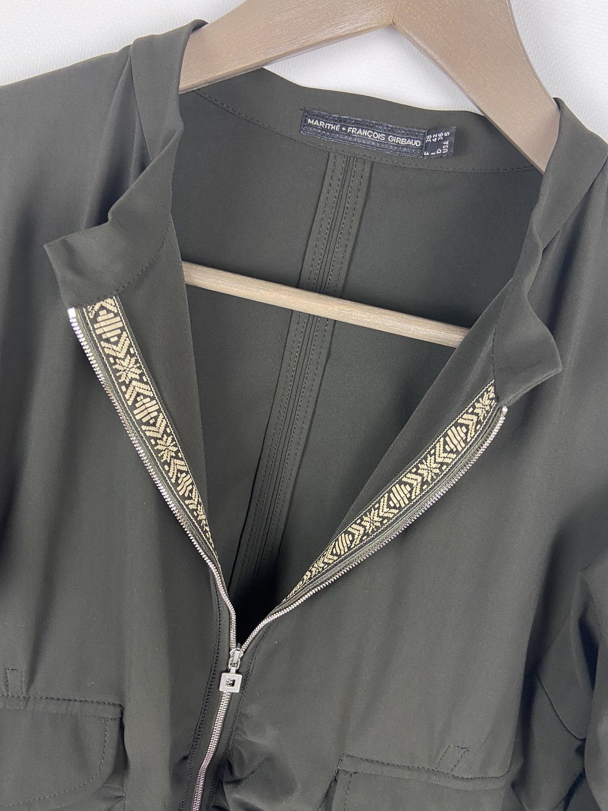Designer × Marithe + Francois Girbaud Marithe Francois Girbaund Avant-Garde Khaki Zip Jacket Size M / US 6-8 / IT 42-44 - 21 Thumbnail