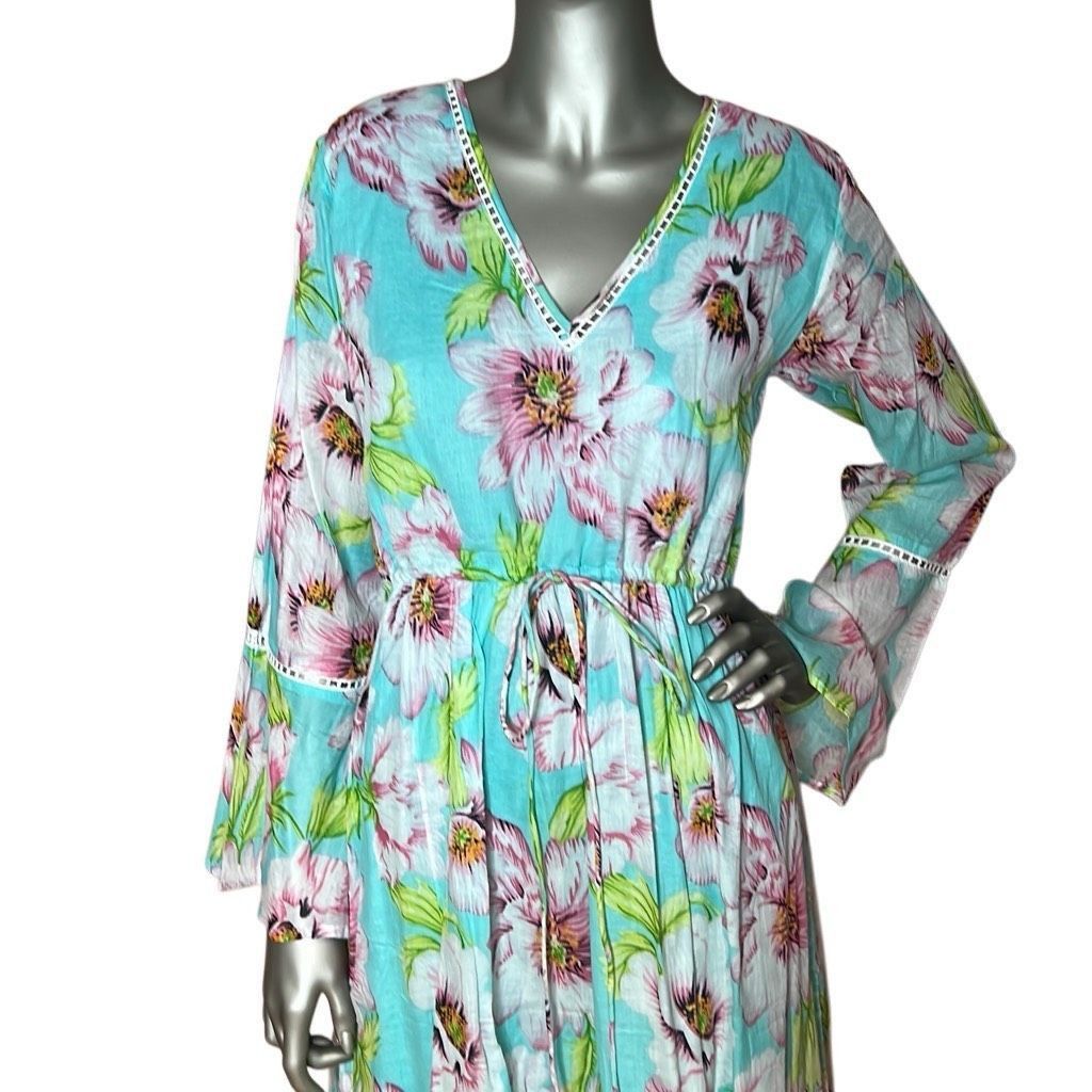 KTZ NWT Debbie Katz Lulu Dress Cotton Bohemian Floral (008) Size S / US 4 / IT 40 - 2 Thumbnail