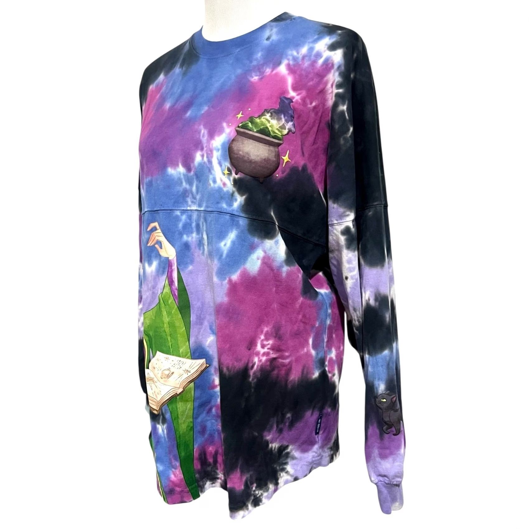 Disney Disney Spirit Jersey Hocus Pocus Sanderson Sisters Tonight We Fly Adult Size S T-Shirt Long Sleeve Crew Neck Tie Dye Multicolor Womens S Size S / US 4 / IT 40 - 4 Thumbnail