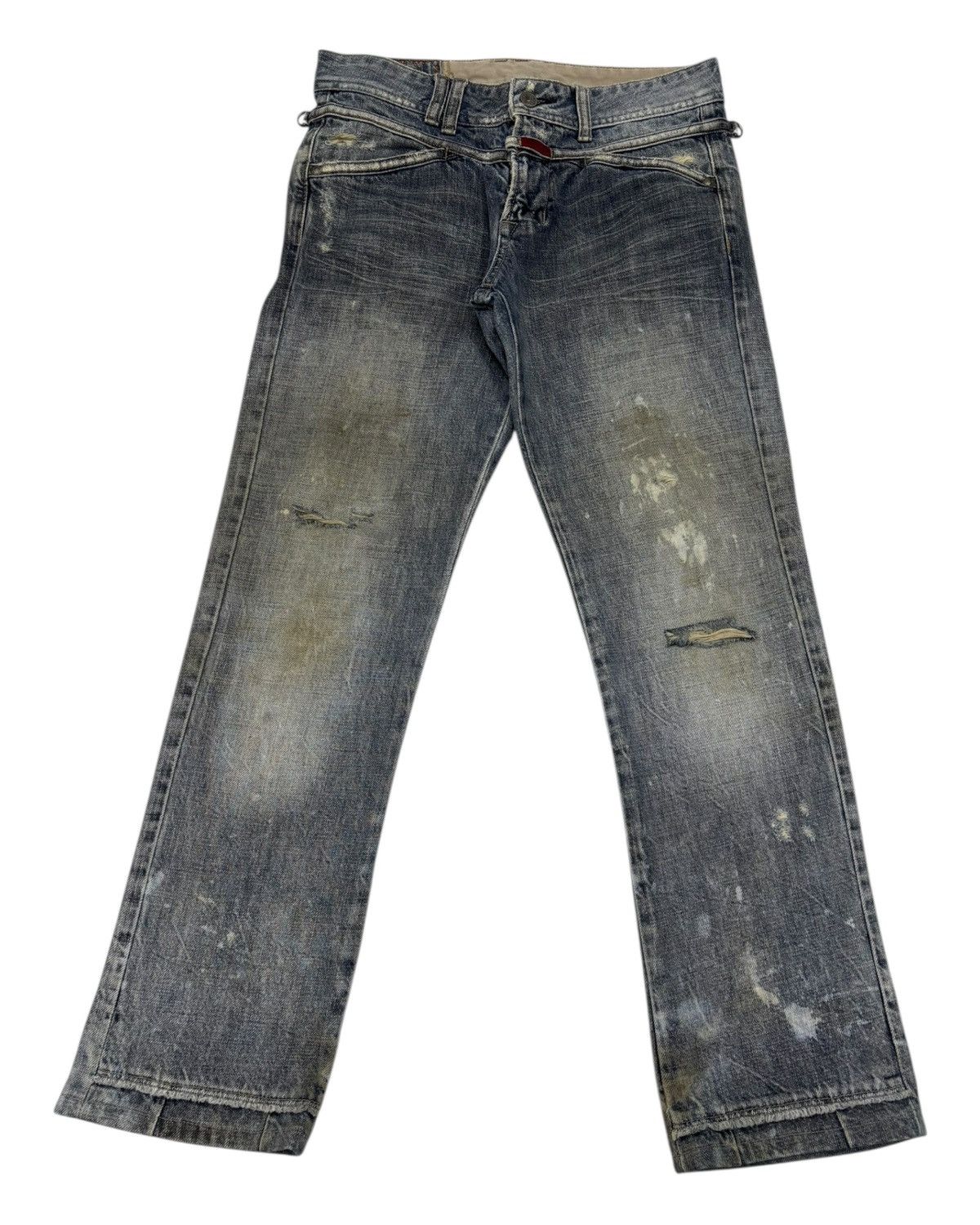 Marithe + Francois Girbaud 🔥MARITHE FRANCOIS GIRBAUD MUD RUSTY DISTRESS PAINTER JEANS Size 29" - 1 Thumbnail