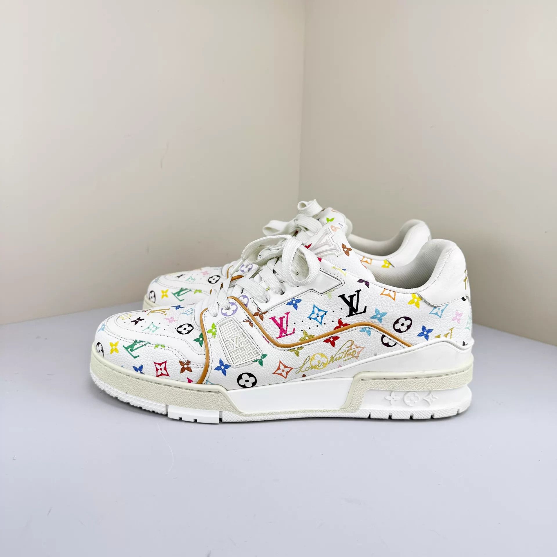 Louis Vuitton LV Takashi Murakami White Multicolor Trainer US7 98 New Size US 7 / IT 37 - 1 Thumbnail