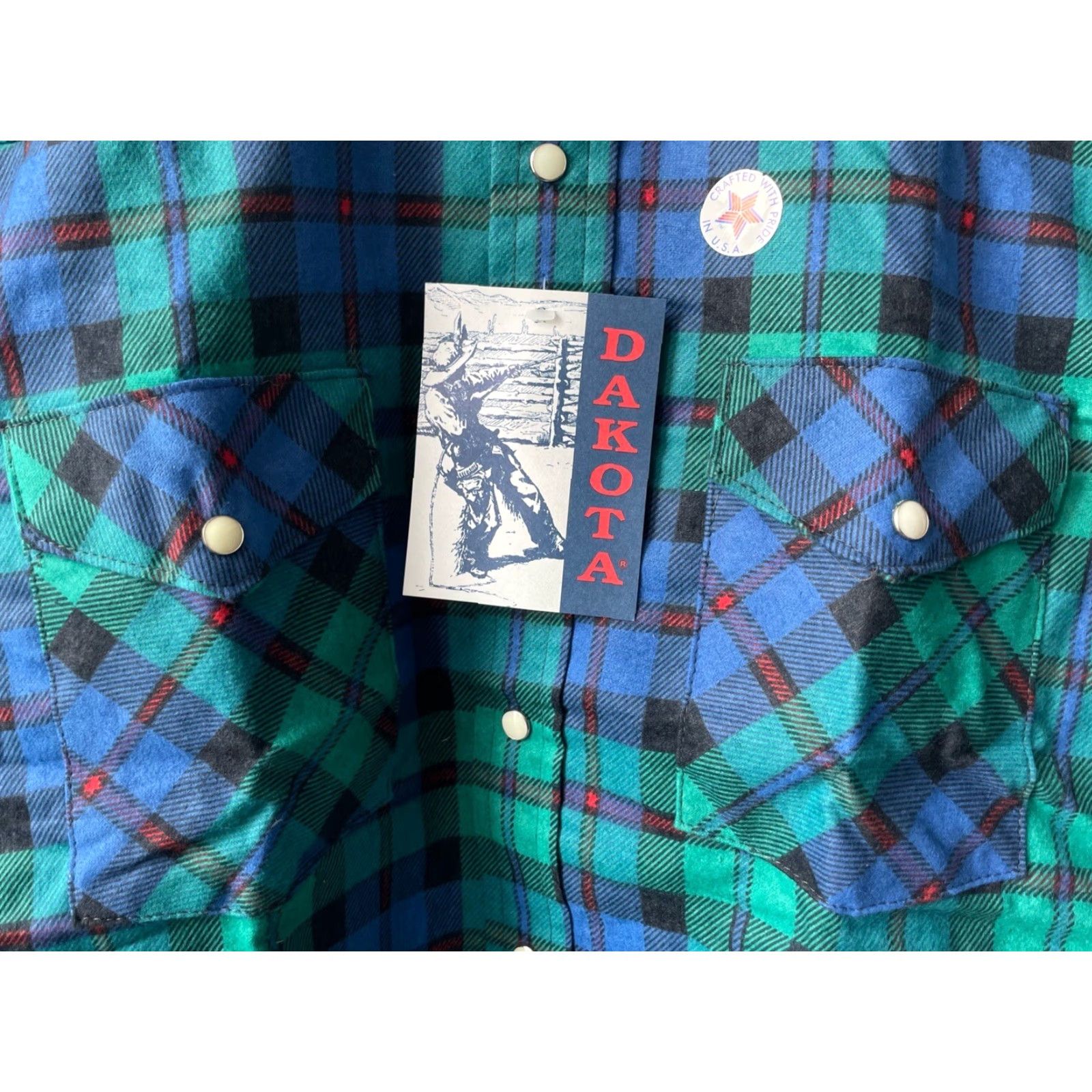 Vintage VINTAGE Five Brother Shirt Dakota Plaid Flannel Mens 2XL NOS NWT USA Made Blue Pearlized Snaps Size US XXL / EU 58 / 5 - 6 Thumbnail