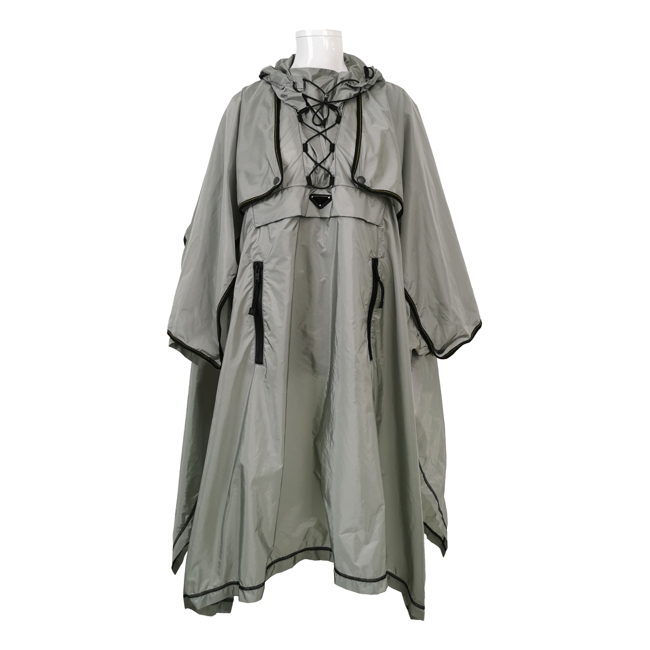 Prada Prada Hooded Cape with Triangle Logo - dmc Size XXS / US 00 / IT 34 - 1 Thumbnail