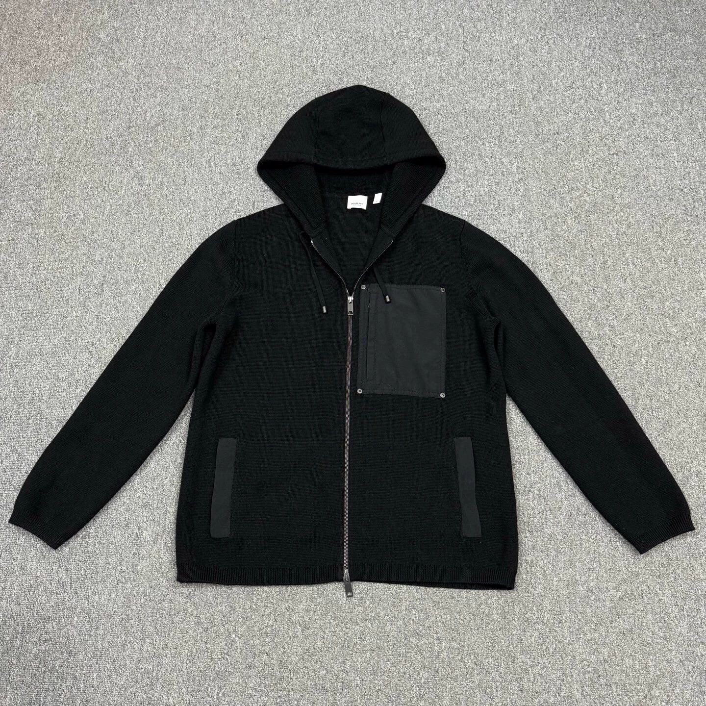 Burberry Burberry Black Wool Zip-Hooded Pocket Jacket M Size US M / EU 48-50 / 2 - 1 Thumbnail