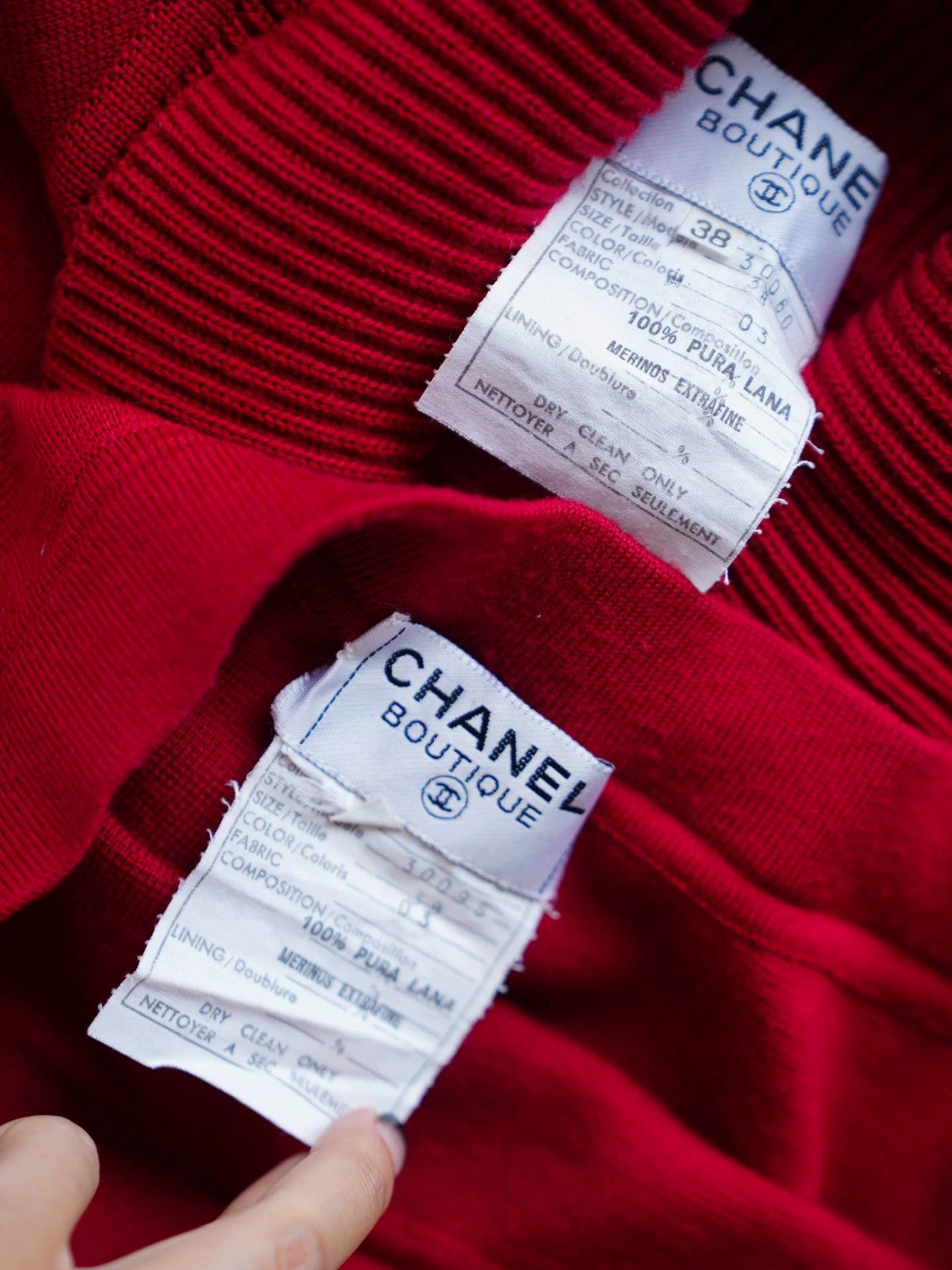 Chanel Chanel Vintage Burgundy Tassel Wool Sweater Skirt Size S / US 4 / IT 40 - 4 Thumbnail