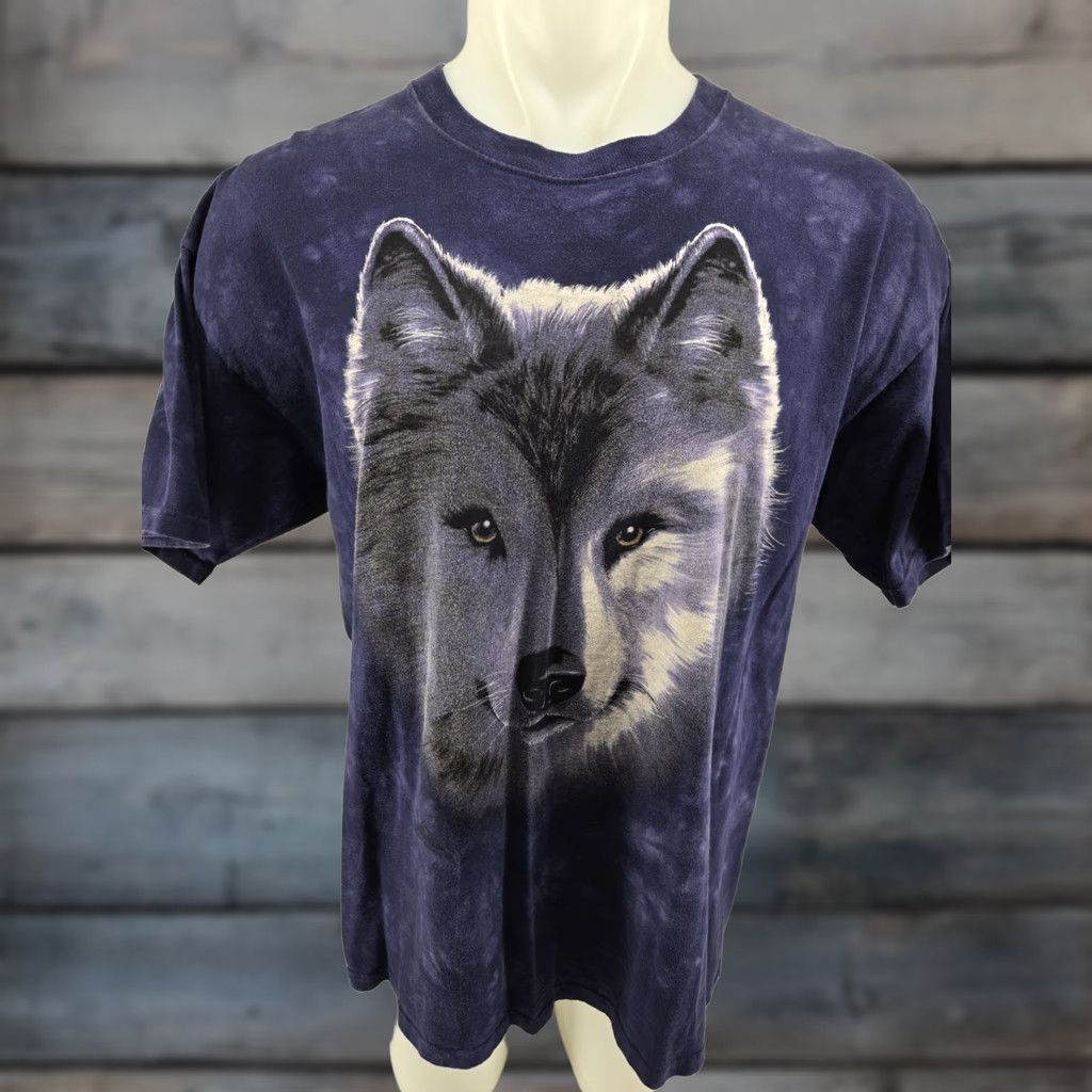 The Mountain VINTAGE The Mountain Wolf Blue Tie Dye Graphic T-Shirt XL Adult Men XLT? Size US XL / EU 56 / 4 - 1 Thumbnail