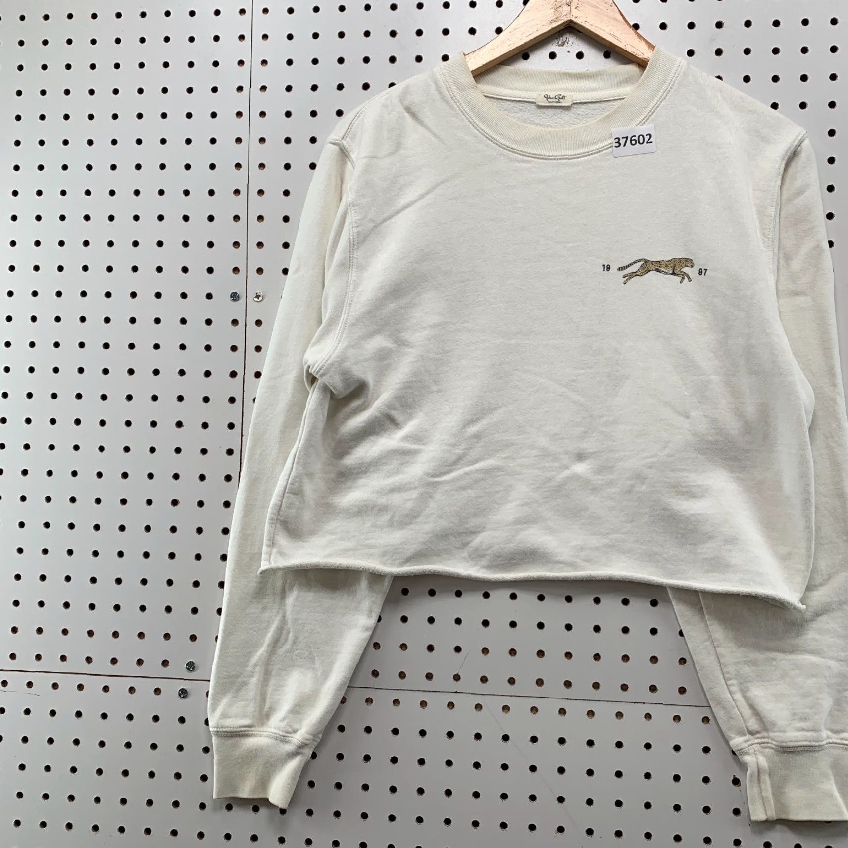 Vintage VINTAGE John Galt Brooklyn Bridge Motorcycle Crop Sweatshirt Womens One Size White Size ONE SIZE - 4 Thumbnail