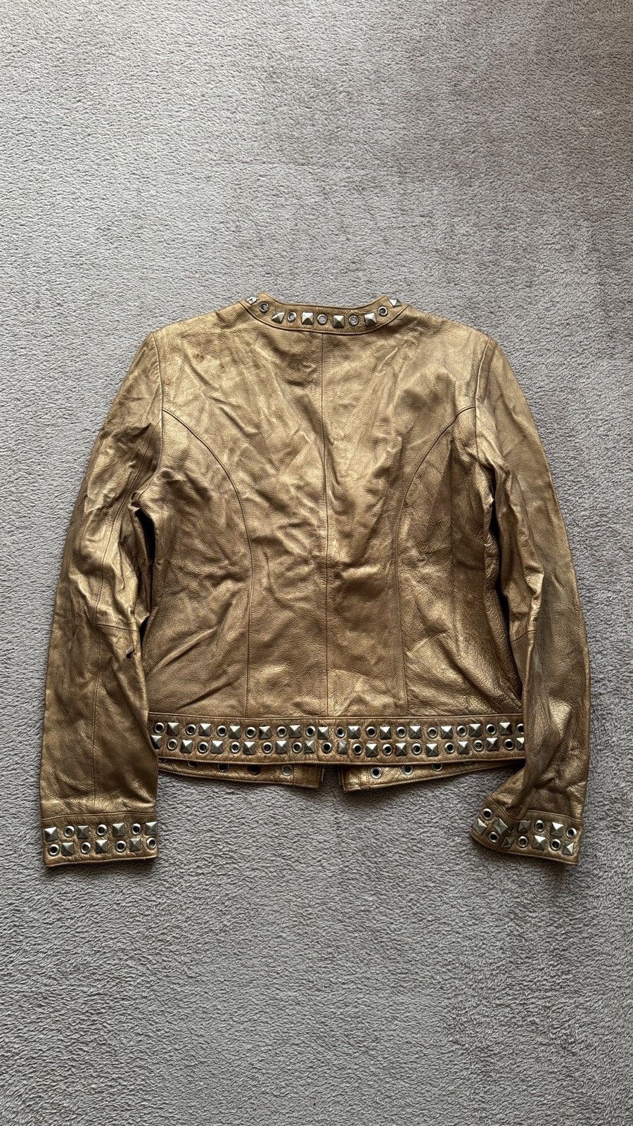Vintage Grunge Punk Indian Rock Metal Leather Jacket Etro Valentino Size S / US 4 / IT 40 - 4 Thumbnail