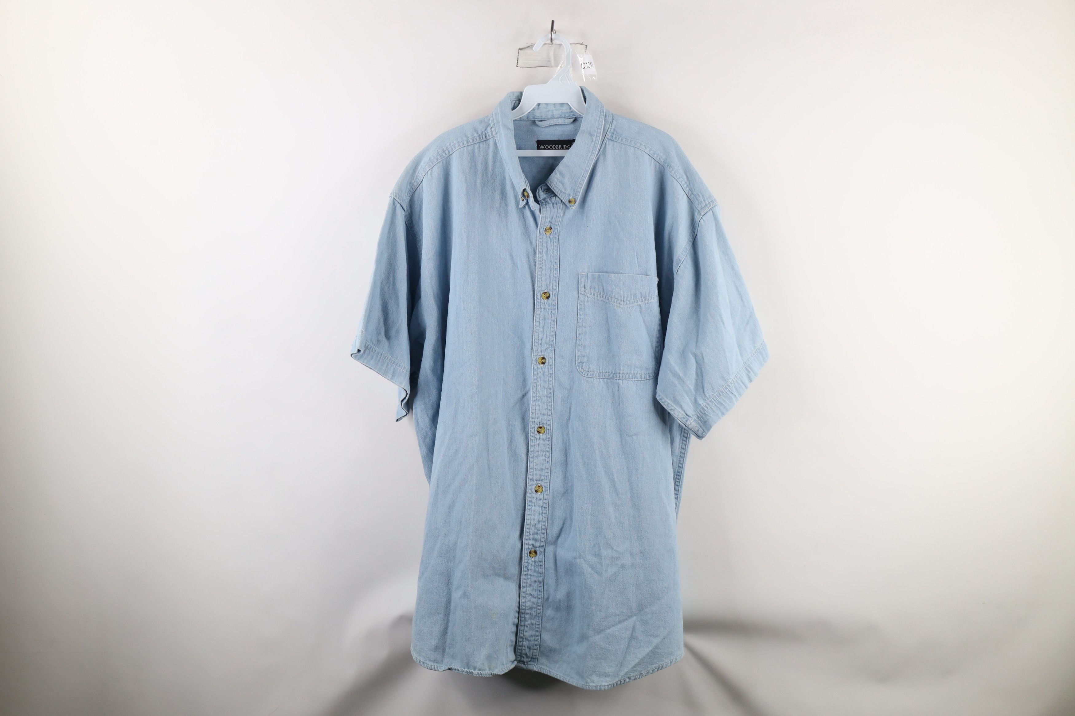 Vintage Vintage 90s Streetwear Short Sleeve Denim Button Down Shirt Size US XXL / EU 58 / 5 - 1 Thumbnail