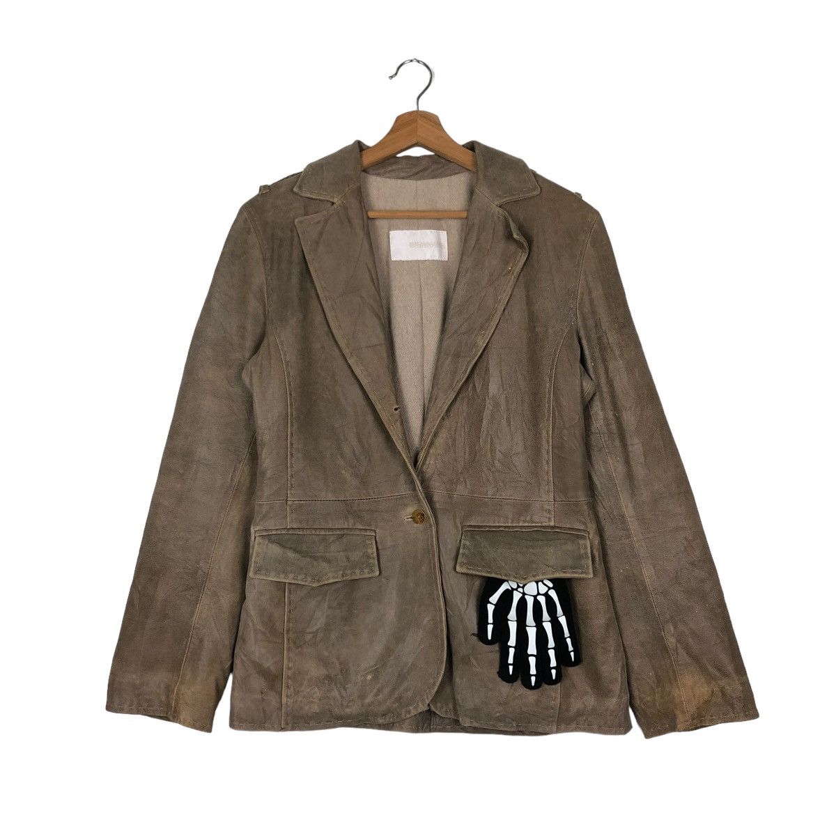 Japanese Brand 🔥VINTAGE BIKER LEATHER JACKET ERMANNO SCERVINO ISSEY MIYAKE Size US S / EU 44-46 / 1 - 1 Thumbnail