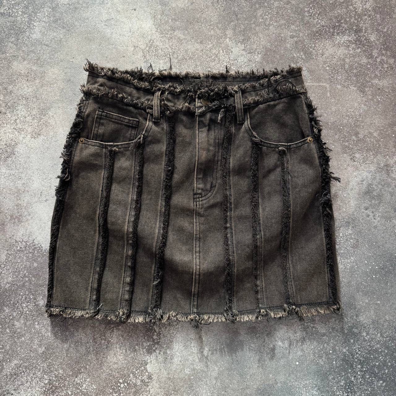 Hysteric Glamour × Japanese Brand Avant Garde Punk Y2K Gothic Faded Distressed Skirt Size 28" / US 6 / IT 42 - 1 Thumbnail