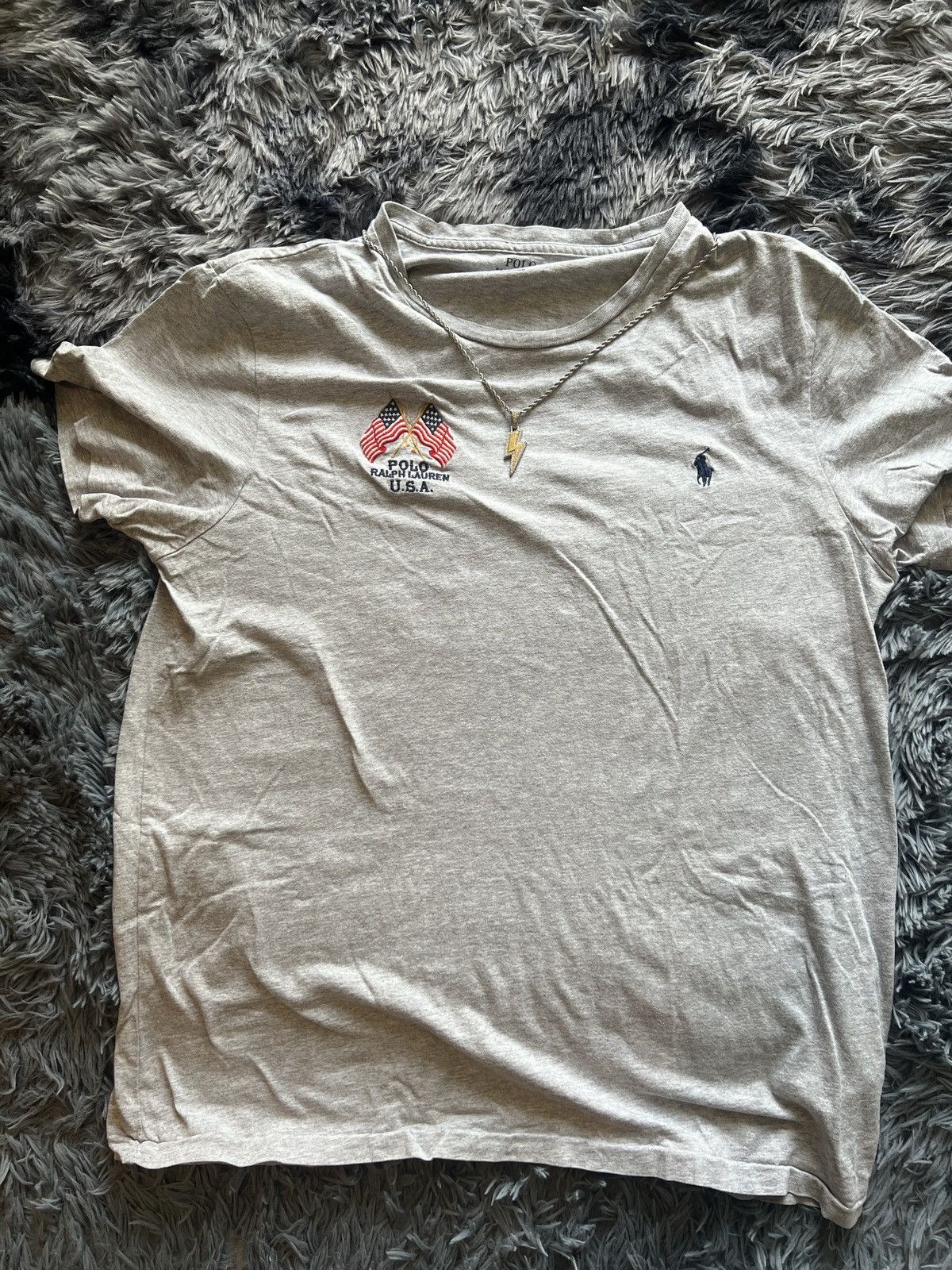 Polo Ralph Lauren Polo Ralph Lauren USA Flag T-Shirt Gray | Size L Size US L / EU 52-54 / 3 - 1 Thumbnail