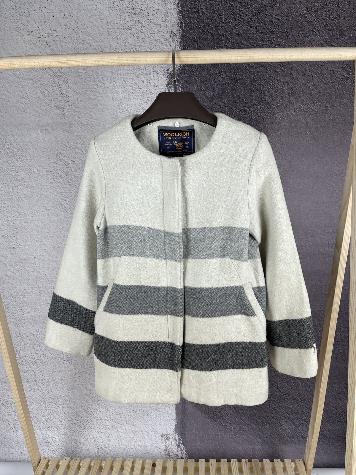 Woolrich Woolen Mills Woolrich Archive pattern Woolen Mills striped coat jacket Size XS / US 0-2 / IT 36-38 - 1 Thumbnail