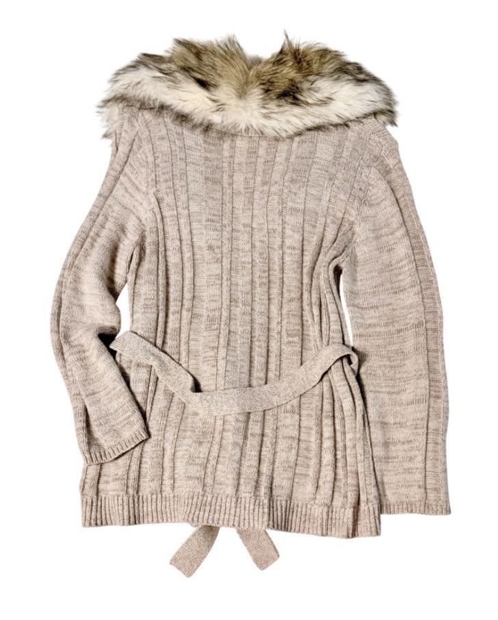 Chicos Chico’s Angora-Blend Belted Sweater Removable Collar Sz 3 Size XL / US 12-14 / IT 48-50 - 2 Thumbnail