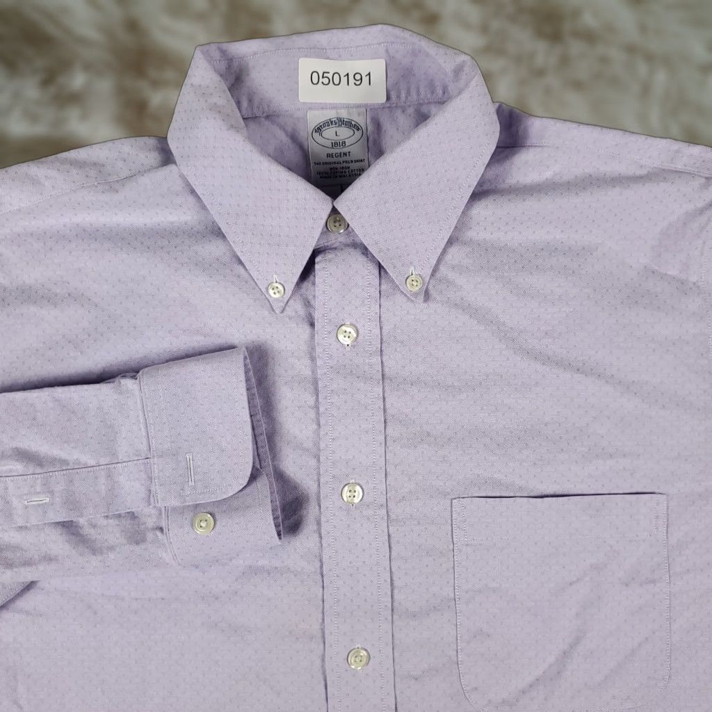 Brooks Brothers Brooks Brothers Shirt Mens Large Purple Casual Button Up Long Sleeve Size US L / EU 52-54 / 3 - 1 Thumbnail