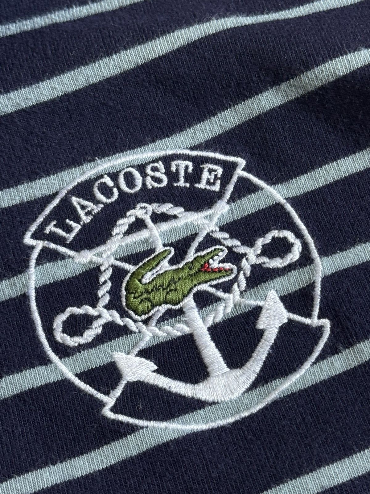 Lacoste × Vintage Lacoste XL striped rugby polo long sleeve sweatshirt jumper Size US XL / EU 56 / 4 - 8 Thumbnail