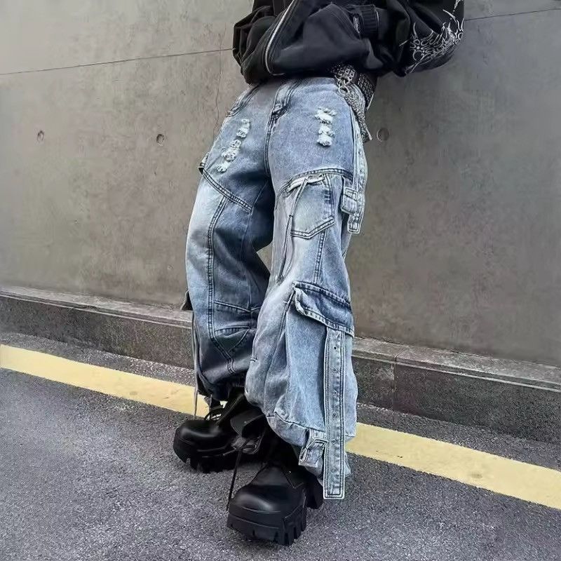Japanese Brand DISTRESSED Multi-Pocket Baggy Pants Size US 27 - 7 Thumbnail