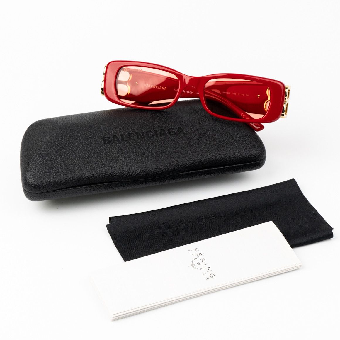Balenciaga NEW Balenciaga BB0096S 003 Red Rectangle Unisex Sunglasses Size ONE SIZE - 11 Thumbnail