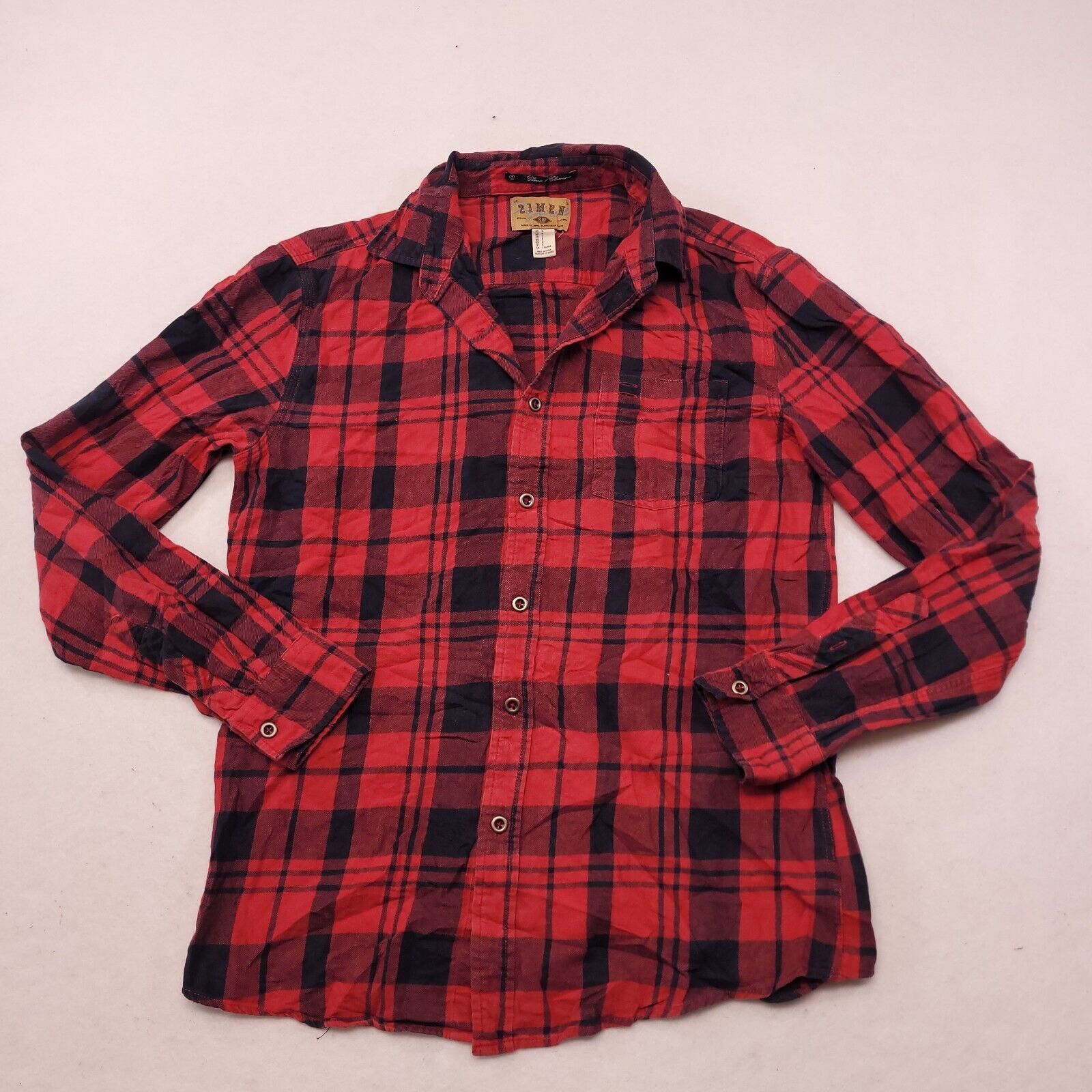 21 Men 21 Men Madras Flannel Button Up Shirt Mens Size S Red Black Size US S / EU 44-46 / 1 - 2 Thumbnail