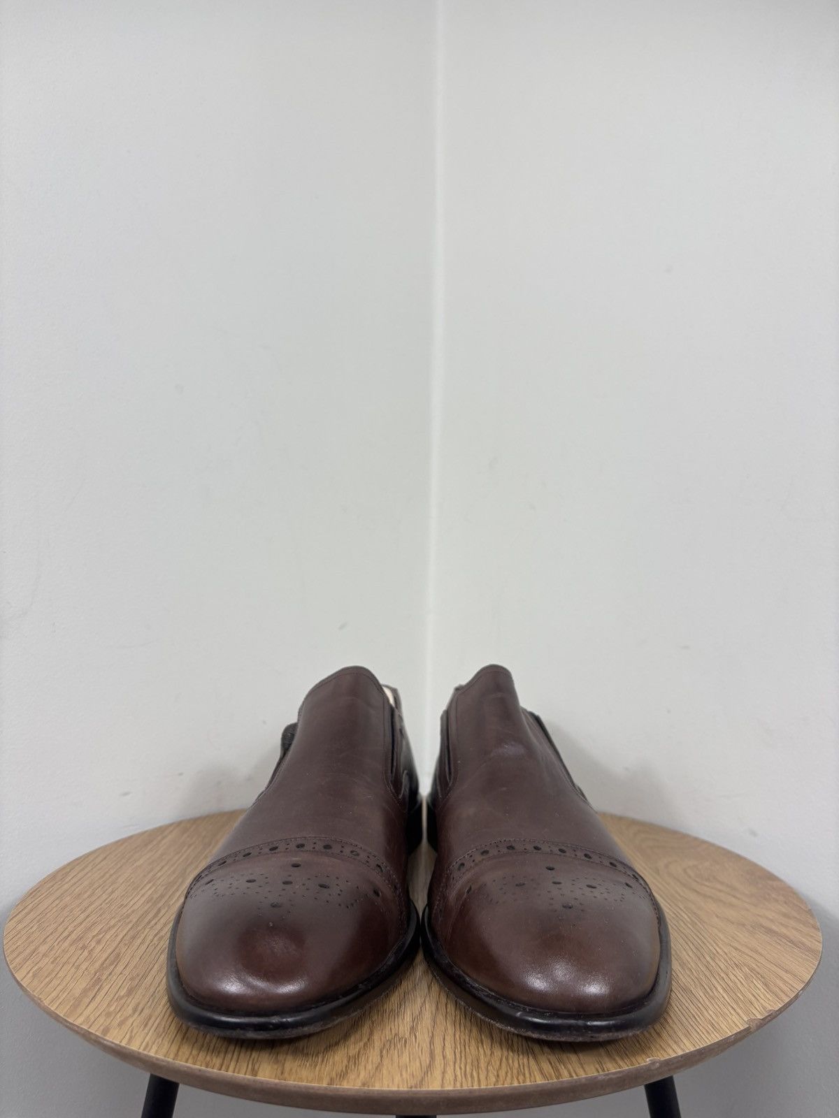 Baldinini Baldinini Men’s Brown Leather Cap Toe Slip On Dress Shoes Size US 12 / EU 45 - 7 Thumbnail