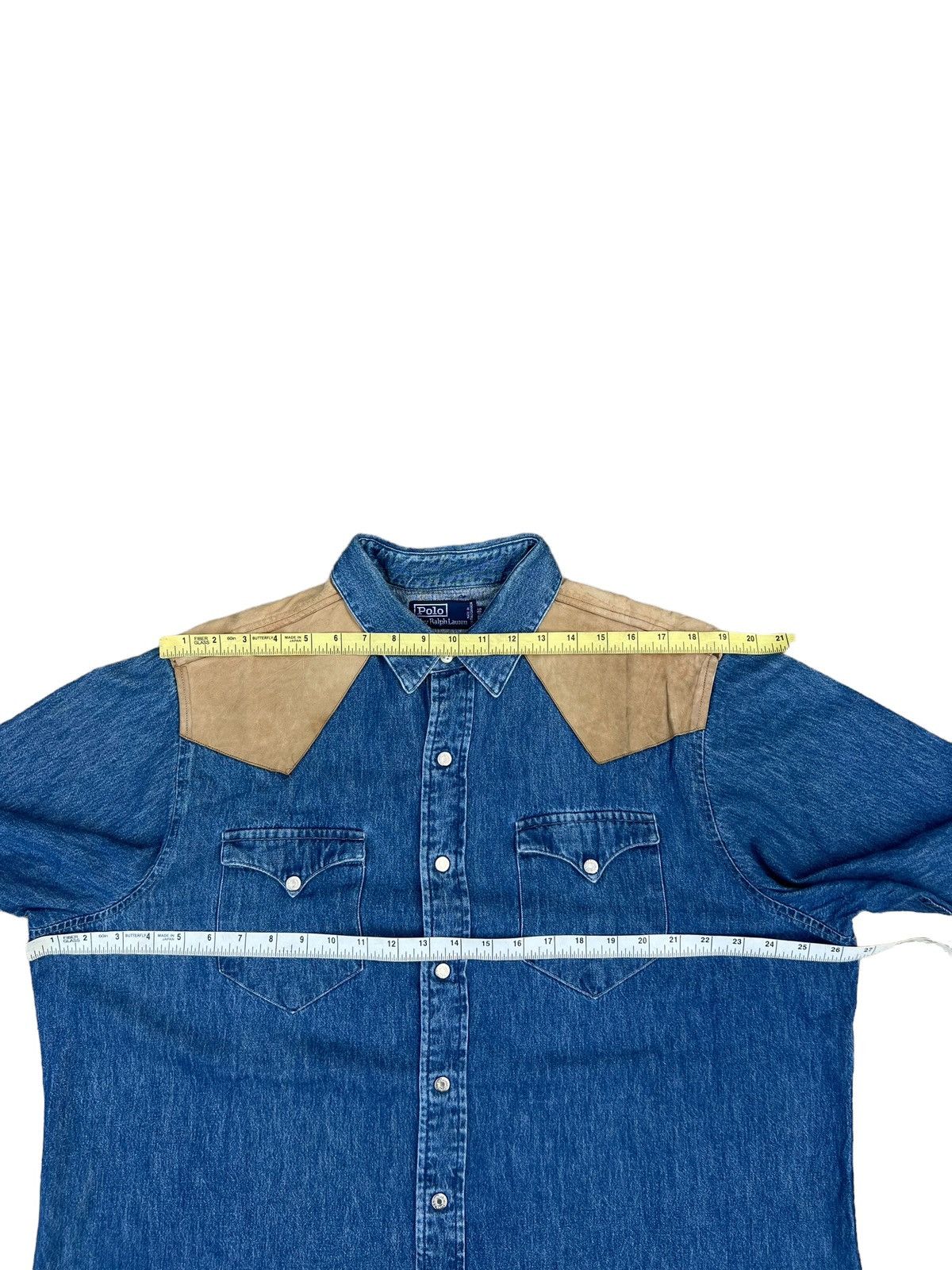 Polo Ralph Lauren Vintage 90s Polo Ralph Lauren Hybrid Denim Western Shirt Size US XL / EU 56 / 4 - 3 Thumbnail