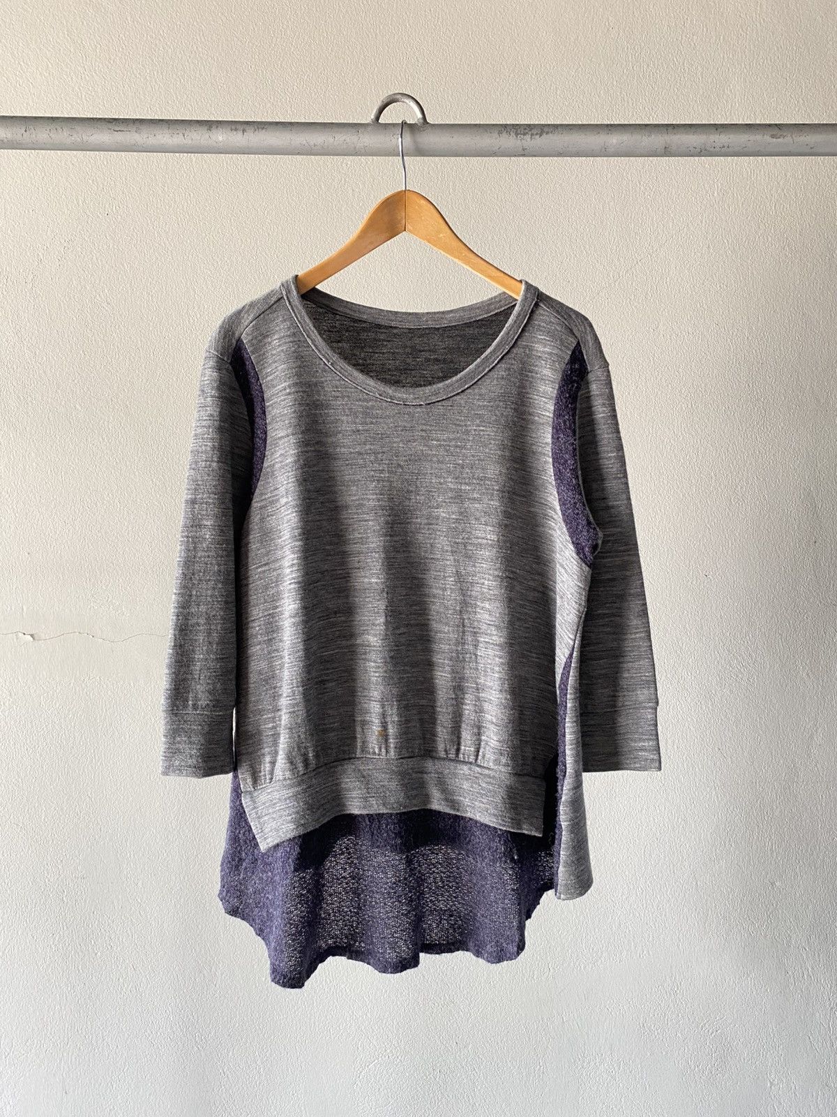 Y's Y’s Yohji Yamamoto Gray Layered Hem Knit Top Size XS / US 0-2 / IT 36-38 - 1 Thumbnail