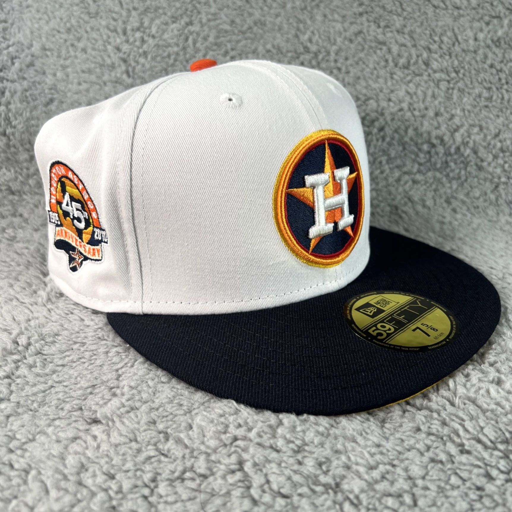 New Era VINTAGE Houston Astros 45th Anniversary 59FIFTY Fitted Hat White 7 5/8 New Era Men Baseball Cap 4UCAPS LE 4UCAPS LE 5/8 NEW Size ONE SIZE - 2 Thumbnail