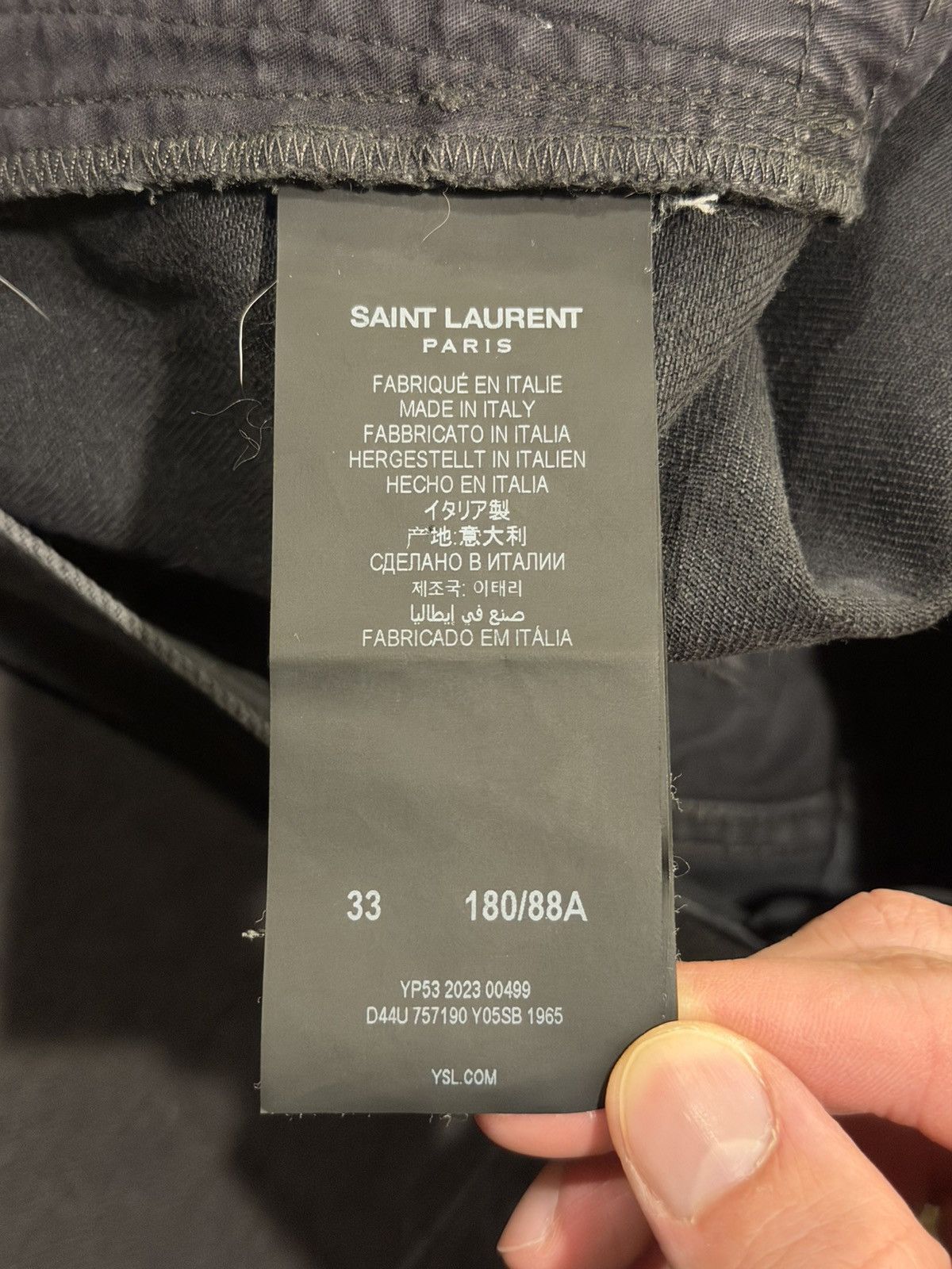 Saint Laurent Paris Saint Laurent x Anthony Vaccarello D38 Black Denim Jean Size US 33 - 11 Thumbnail