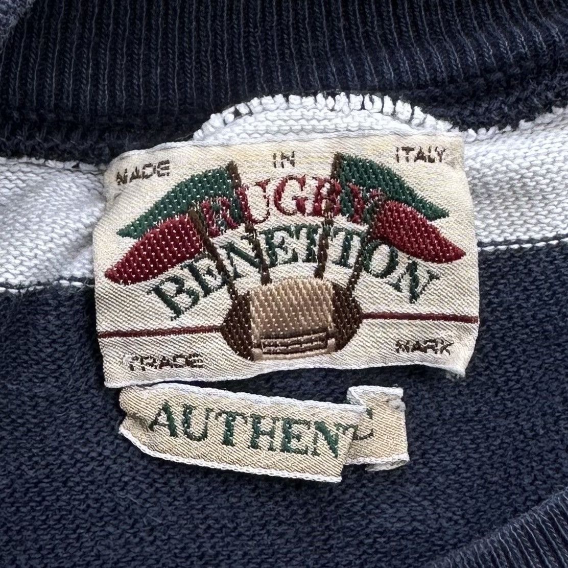 Benetton VINTAGE BENETTON STRIPE EMBROIDERY LOGO SWEATSHIRT Size US M / EU 48-50 / 2 - 8 Thumbnail