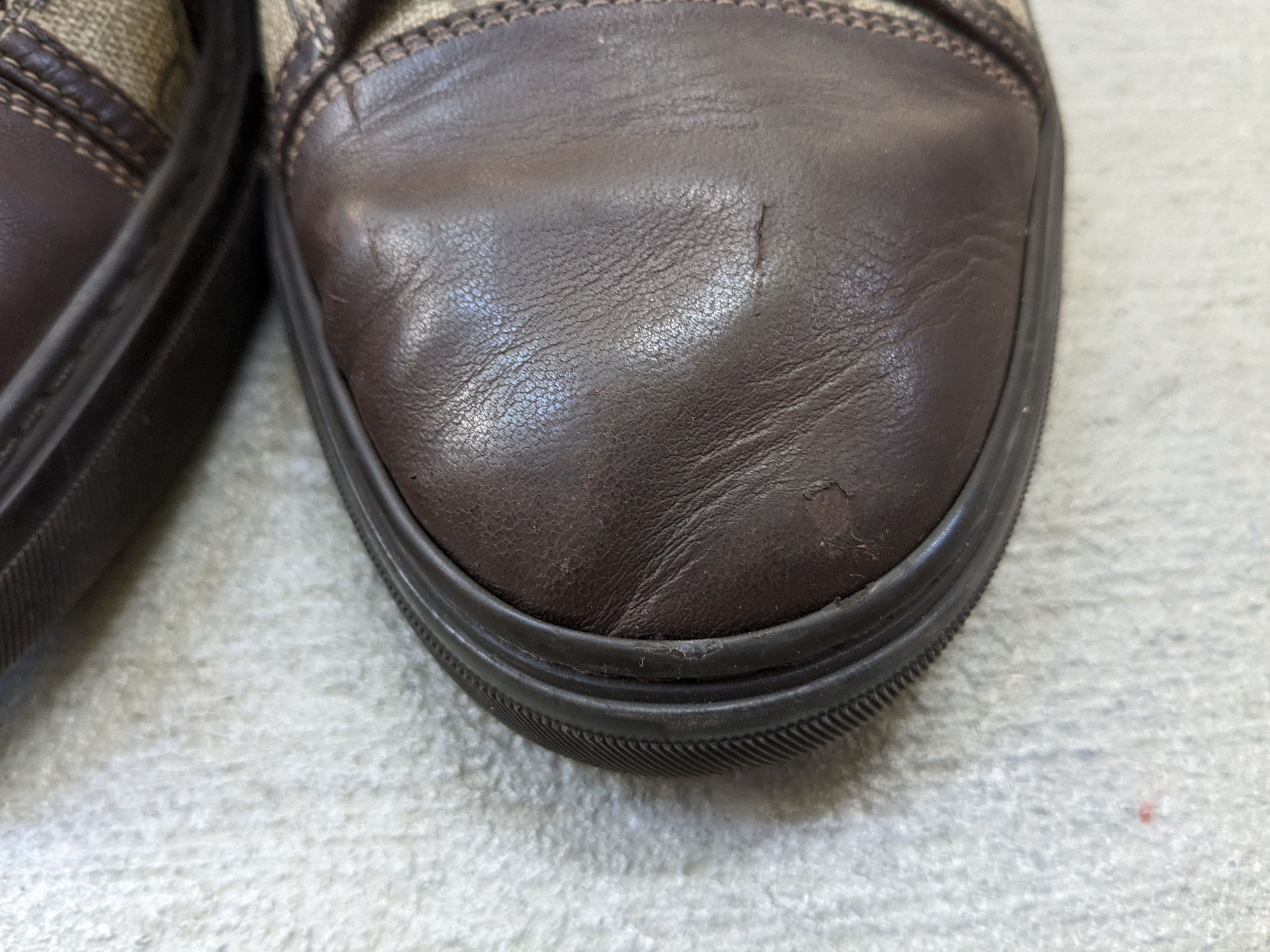 Gucci Gucci High Top Sneakers Brown Leather 10 Lace Up Canvas Size US 10 / EU 43 - 3 Thumbnail