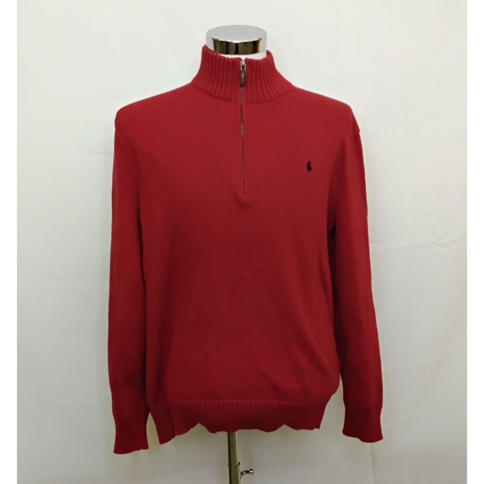 Polo Ralph Lauren Polo Ralph Lauren 1/4 Zip Sweater Men's XL Red Vintage Size US XL / EU 56 / 4 - 2 Thumbnail