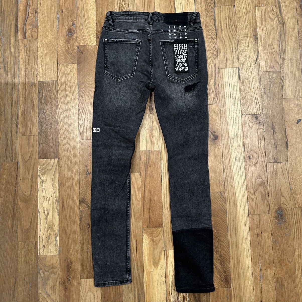 Ksubi Ksubi Patched Black Grey Denim Jeans Size 31 Size US 31 - 2 Thumbnail
