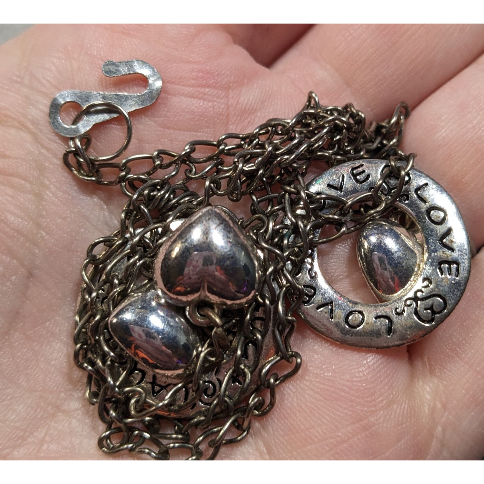 Other Live Laugh Love Ring And Heart Charm Silver Tone Necklace Size ONE SIZE - 3 Thumbnail