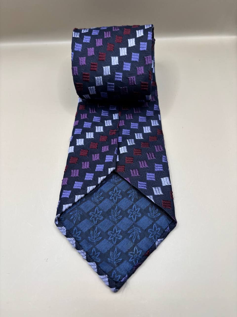 Massimo Dutti Massimo Datti Italy 100% Silk Geometric Textured Tie Size ONE SIZE - 5 Thumbnail