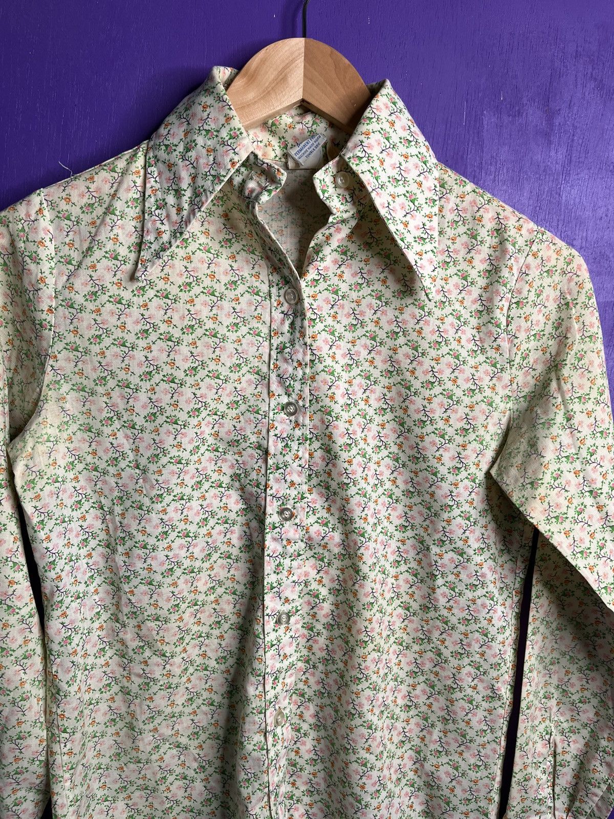 Vintage Vintage 70s Custom tailored floral button up Size US S / EU 44-46 / 1 - 3 Thumbnail