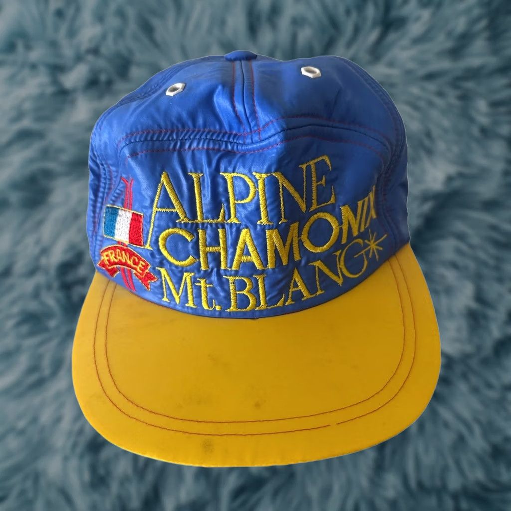 Vintage VINTAGE 80s Alpine Chamonix Mt Blanc France Adjustable Cap Hat Unbranded One Size Blue Baseball Cap Womens/Mens Size ONE SIZE - 1 Thumbnail