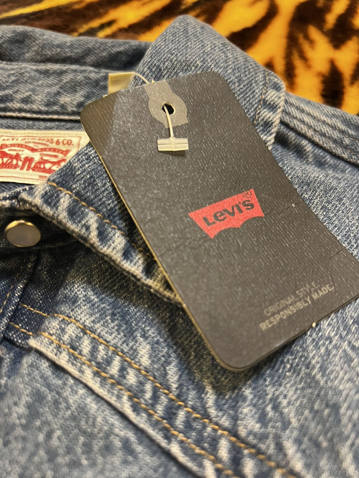 Levi's × Levi's Vintage Clothing New with Tags Levi Pearl Snap Denim Long Sleeve Size US L / EU 52-54 / 3 - 8 Thumbnail