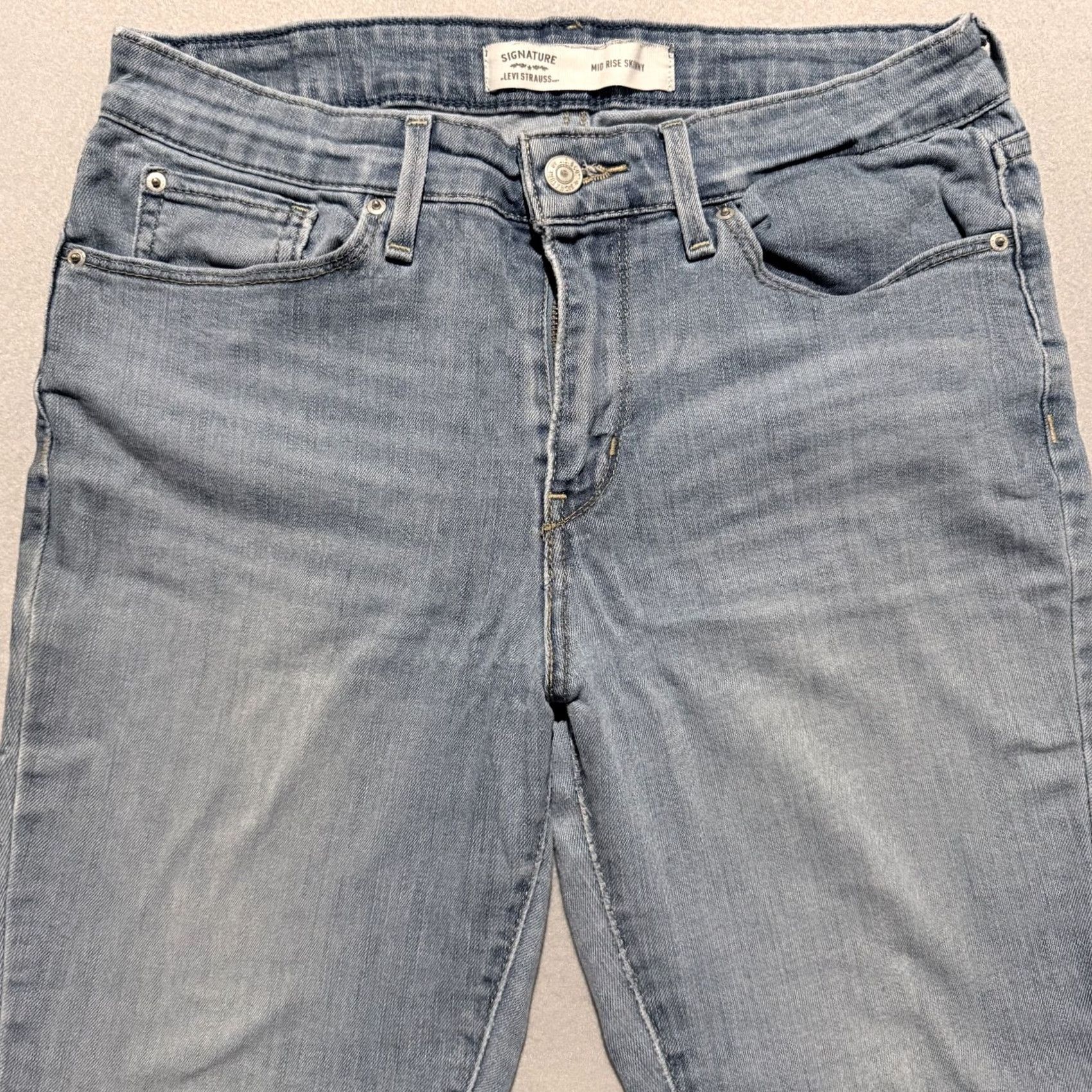 Levi's Signature by Levi Strauss Jeans Women's Blue Denim 10 Modern Mid Rise Skinny Jeans Size 32" / US 10 / IT 46 - 3 Thumbnail