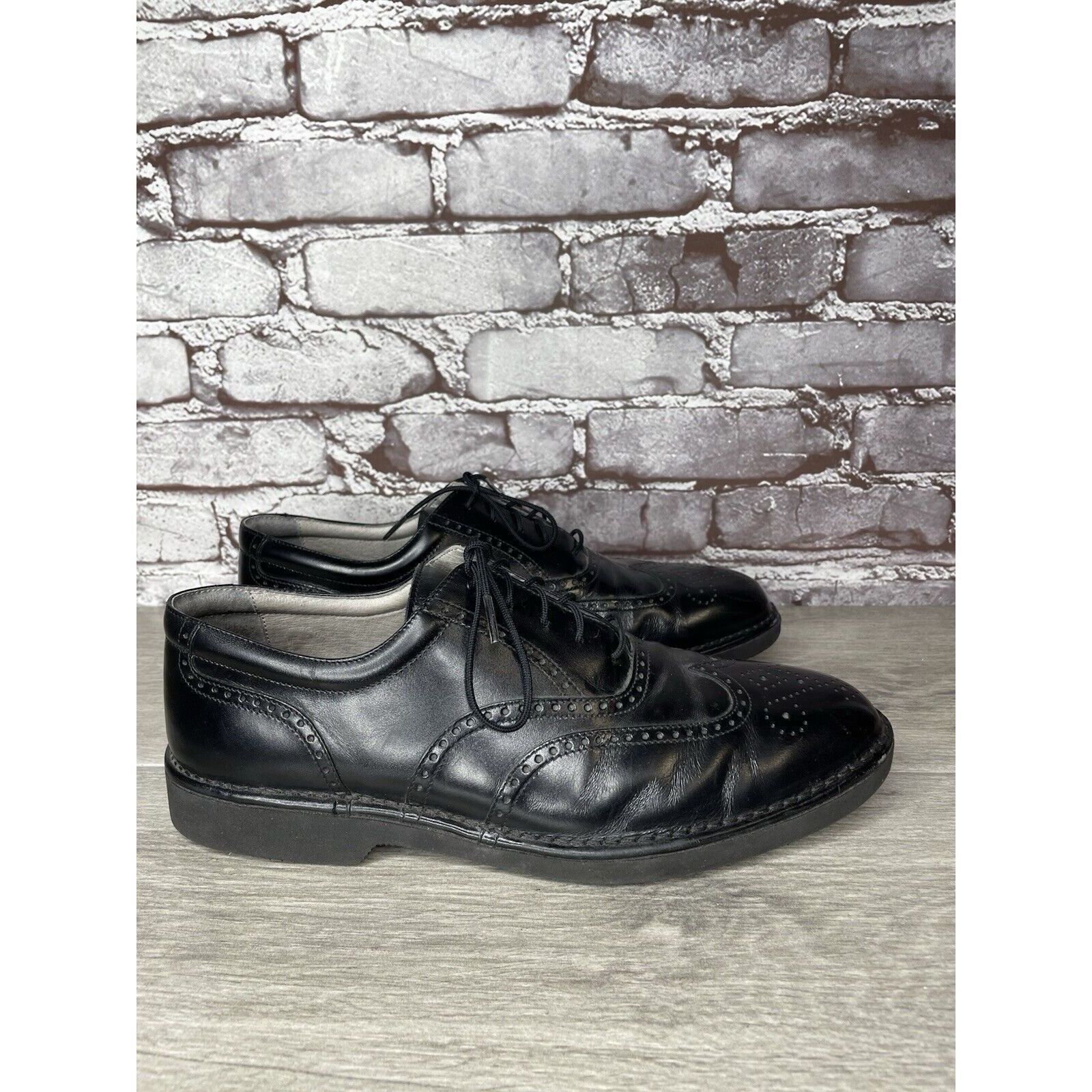 Rockport Rockport Dressports Black Leather Wingtip Oxfords Vibram Sol Size US 9.5 / EU 42-43 - 16 Thumbnail